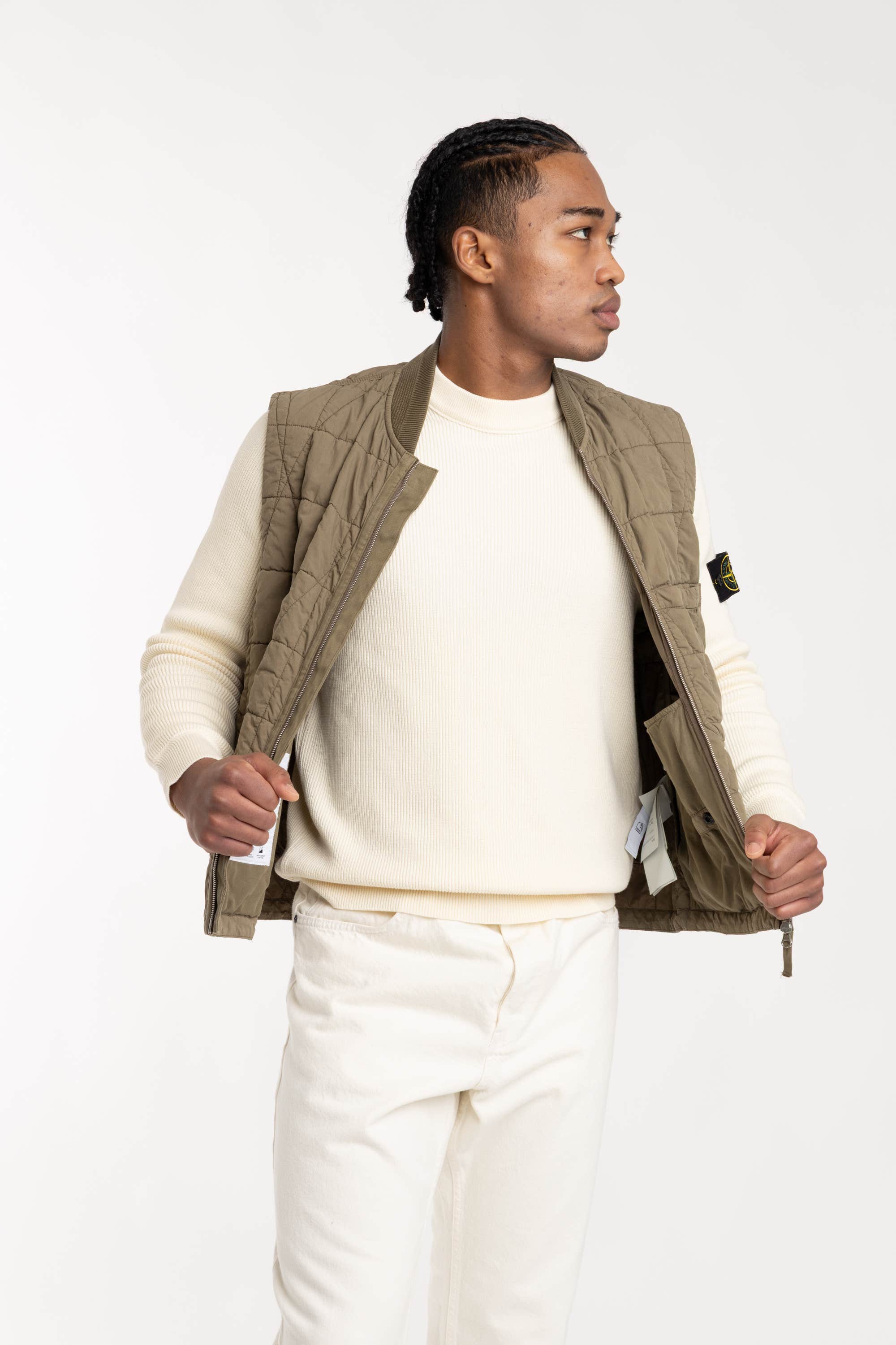 Military Green Cotton Nylon Tela Quilted-TC Vest