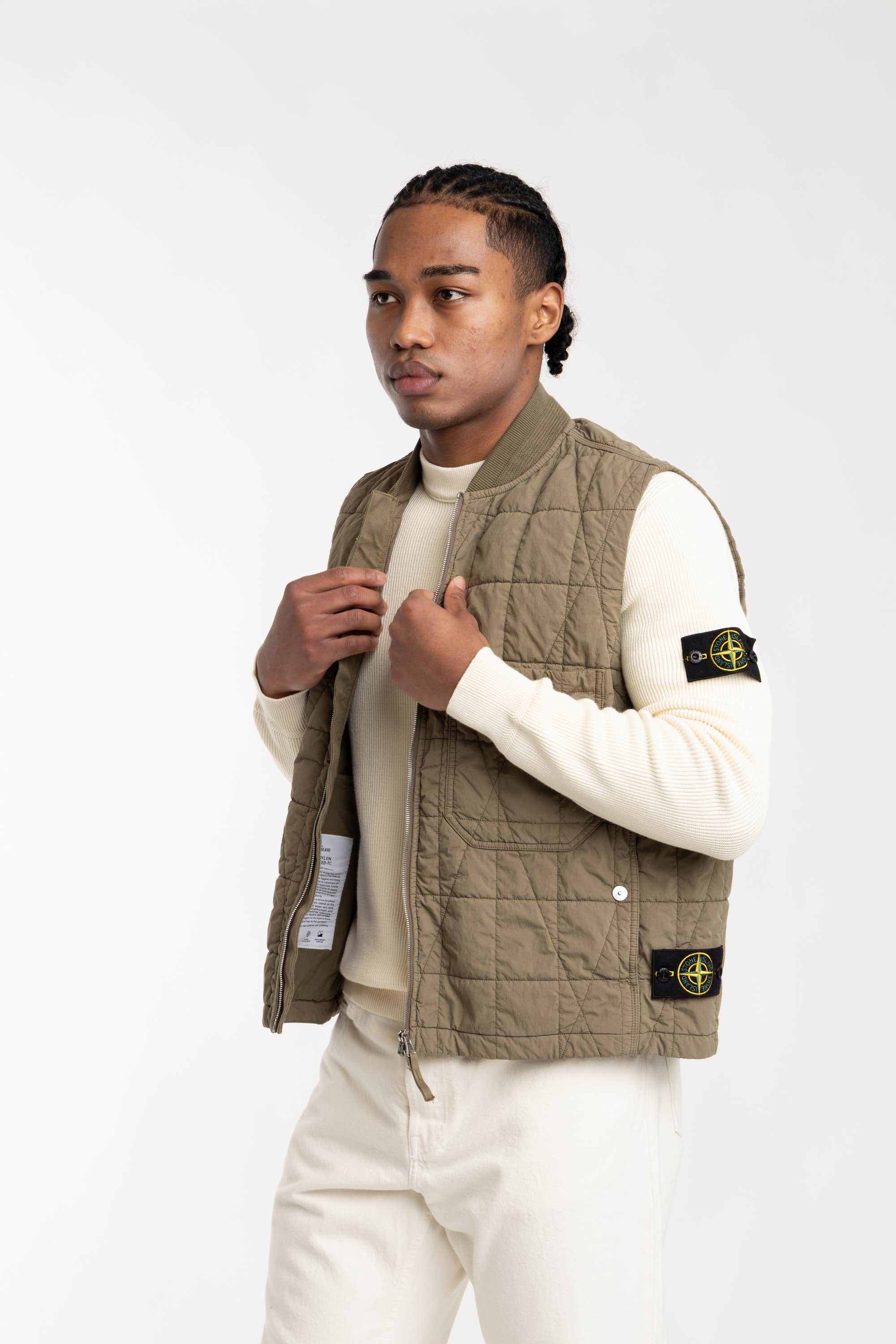 Military Green Cotton Nylon Tela Quilted-TC Vest