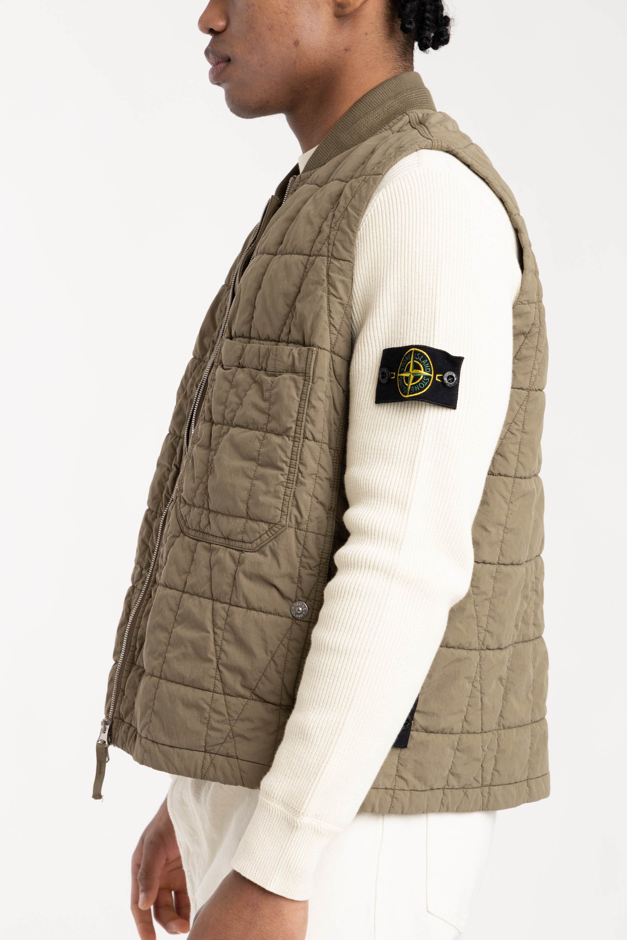 Military Green Cotton Nylon Tela Quilted-TC Vest