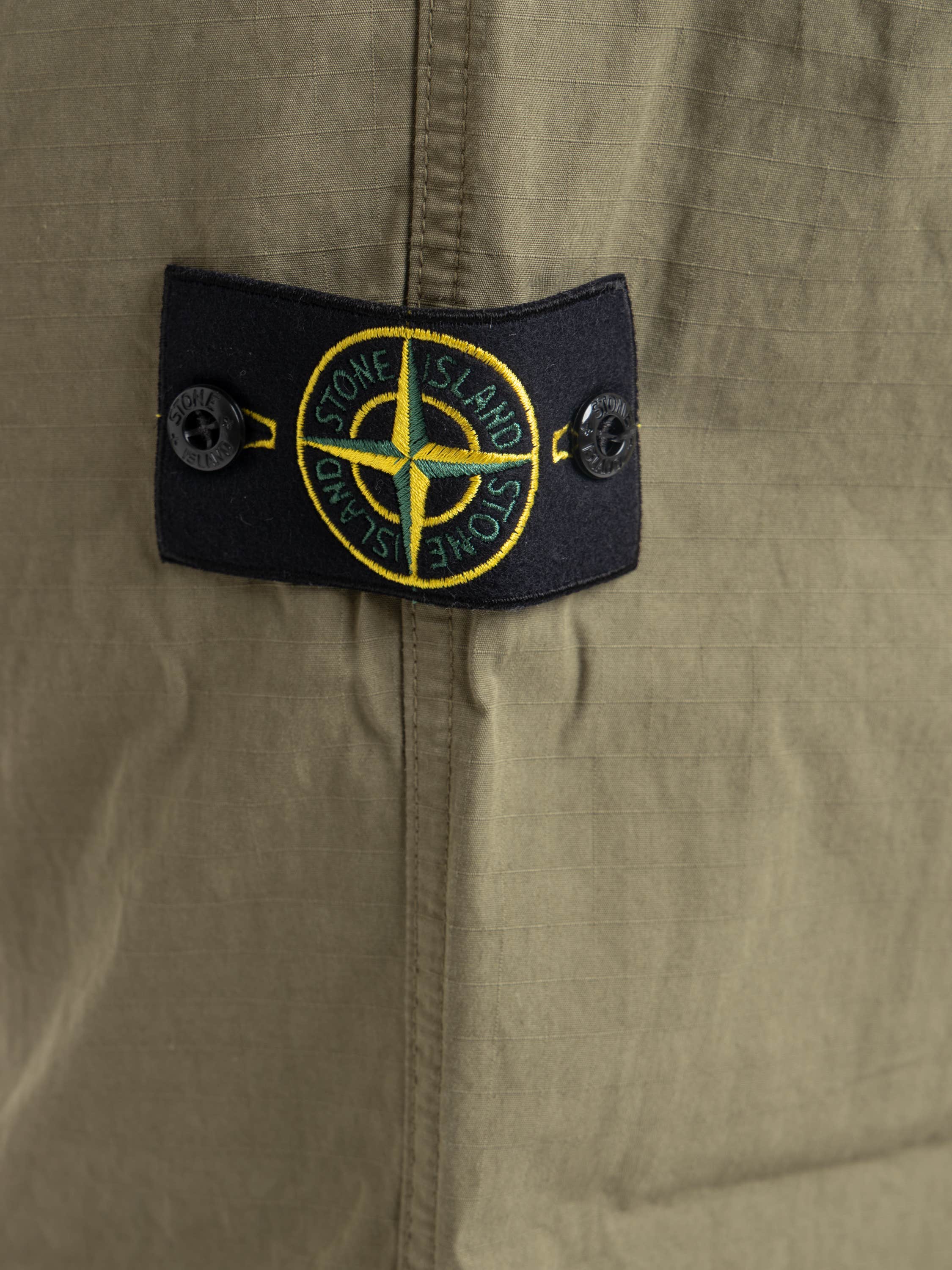 Military Green Mercerised Organic Cotton Ripstop Relaxed-Fit Chino Pants
