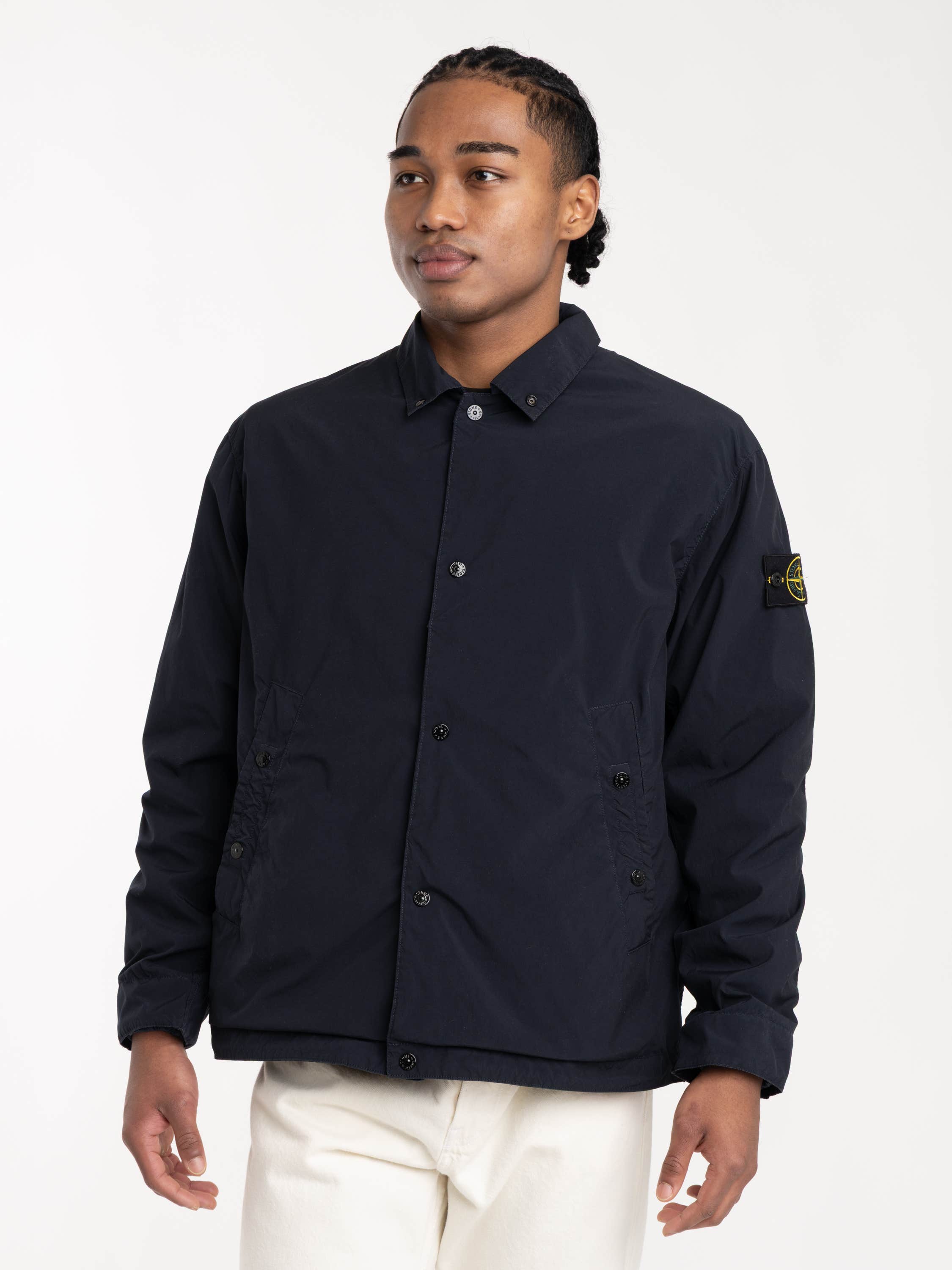 Navy Blue Light Compact Touch Poly-TC Coach Jacket with Anti-drop