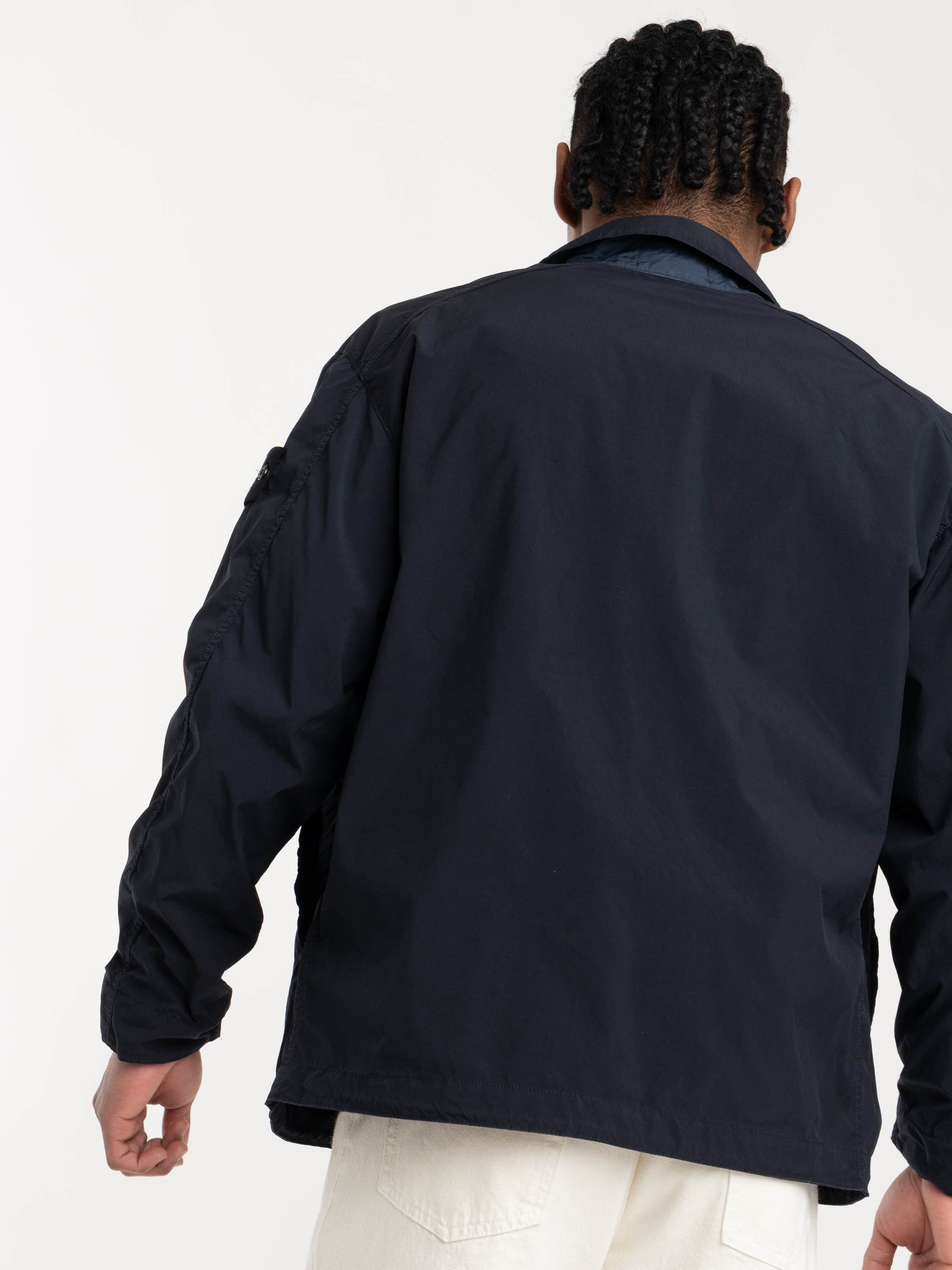 Navy Blue Light Compact Touch Poly-TC Coach Jacket with Anti-drop