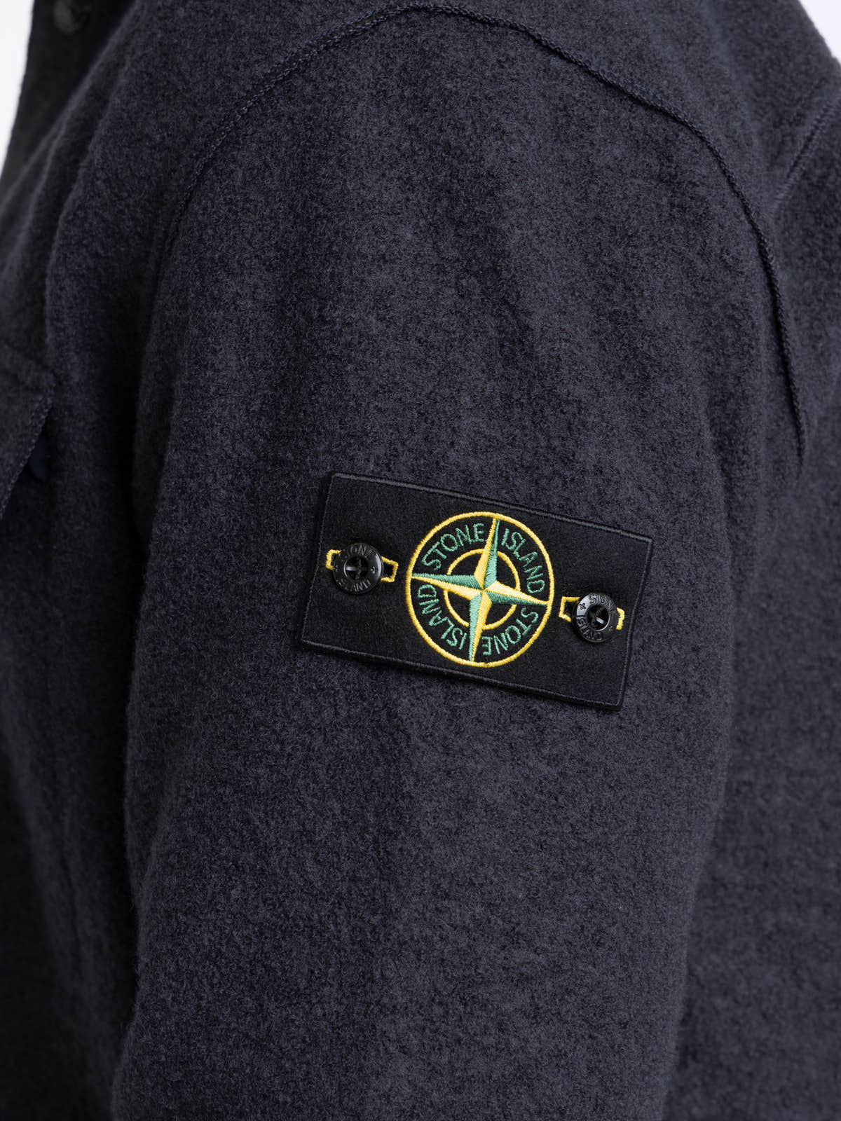 Navy Blue Micro Bouclé Overshirt