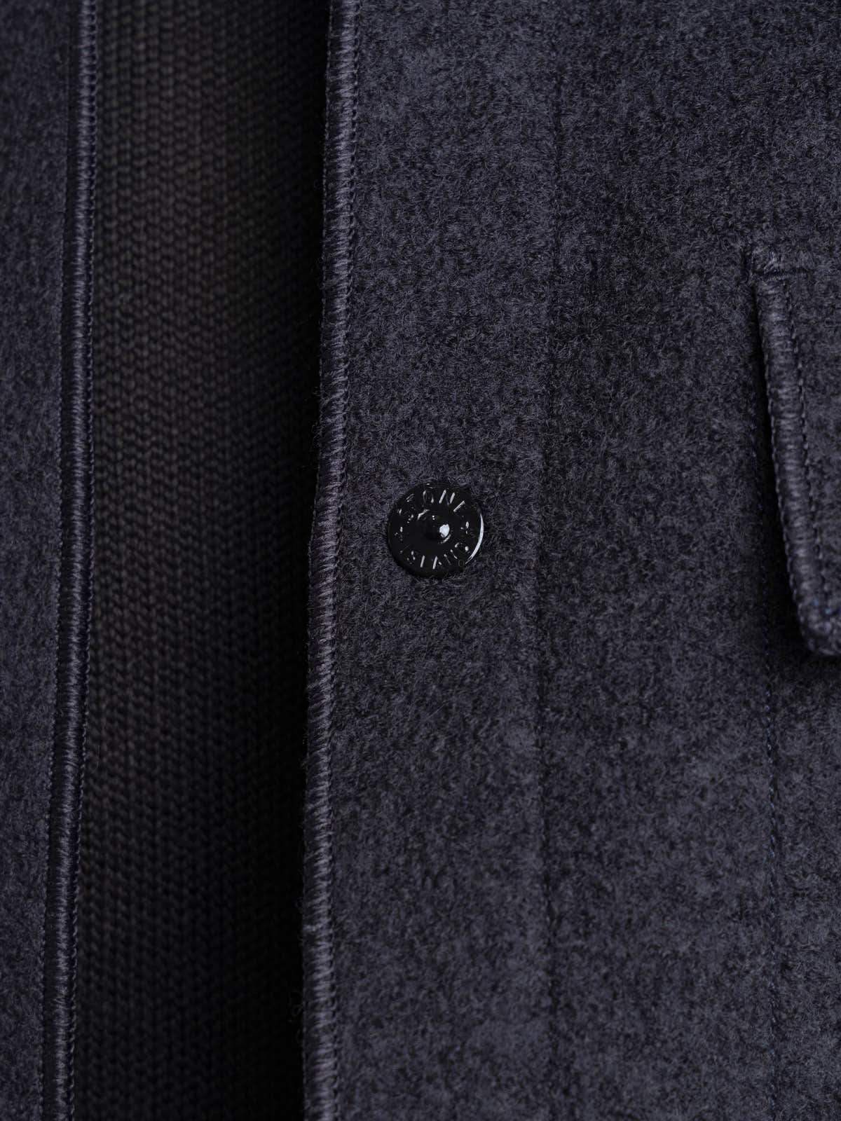 Navy Blue Micro Bouclé Overshirt