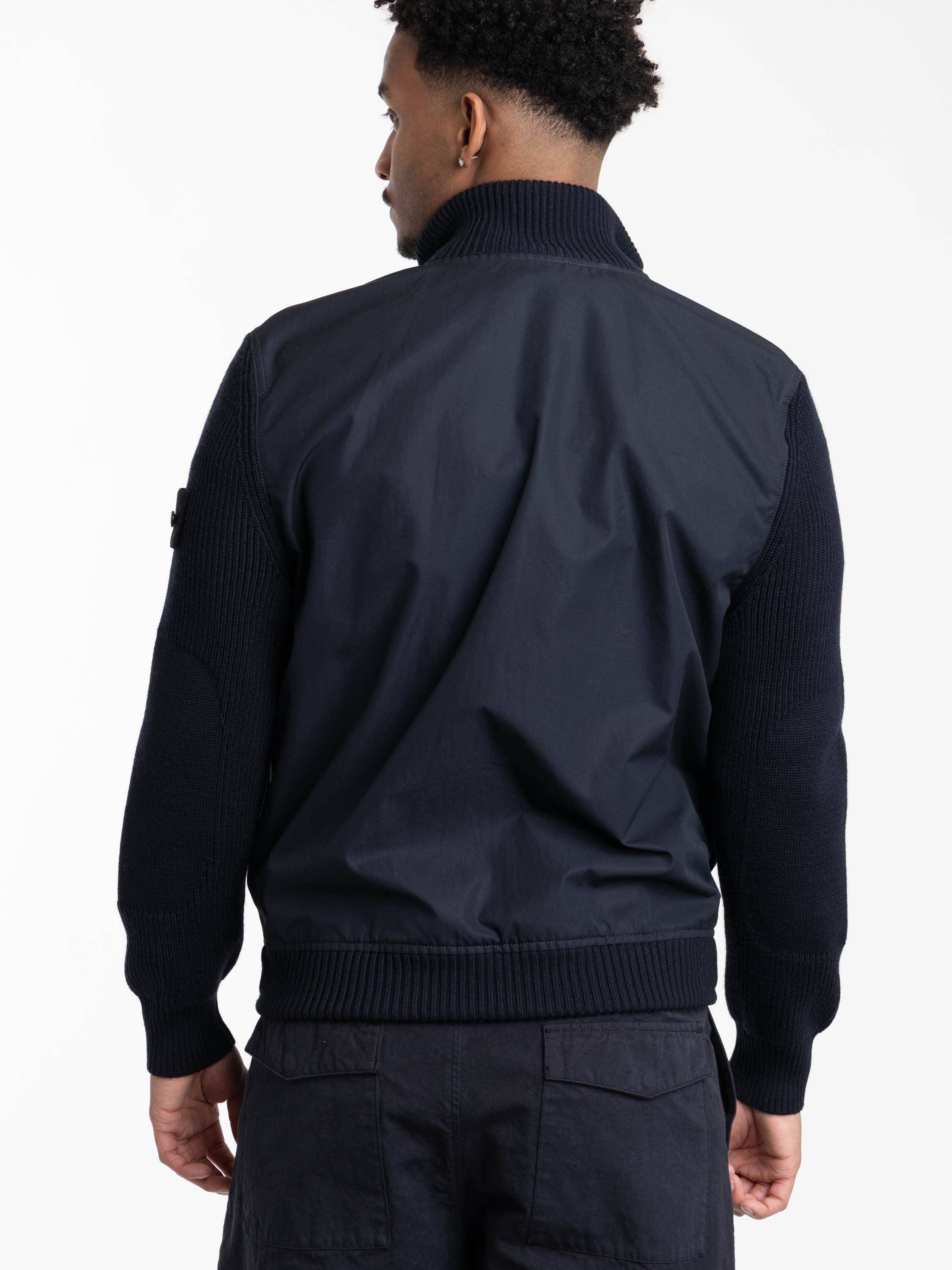 Navy Blue Panelled Jacket