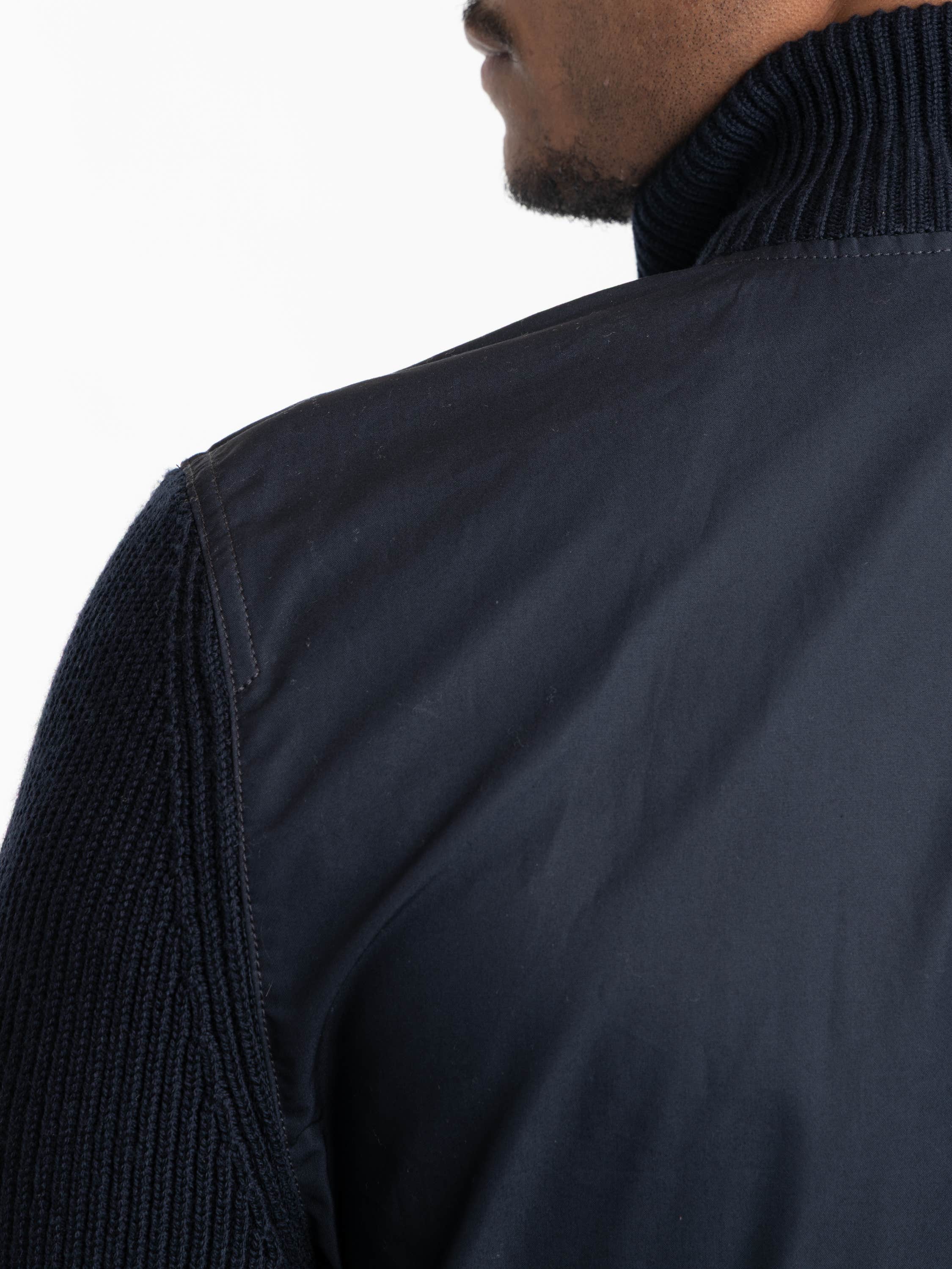 Navy Blue Panelled Jacket