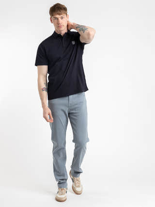Stone Island Navy Polo Cotton Jersey Shirt
