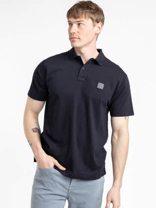 Stone Island Navy Polo Cotton Jersey Shirt