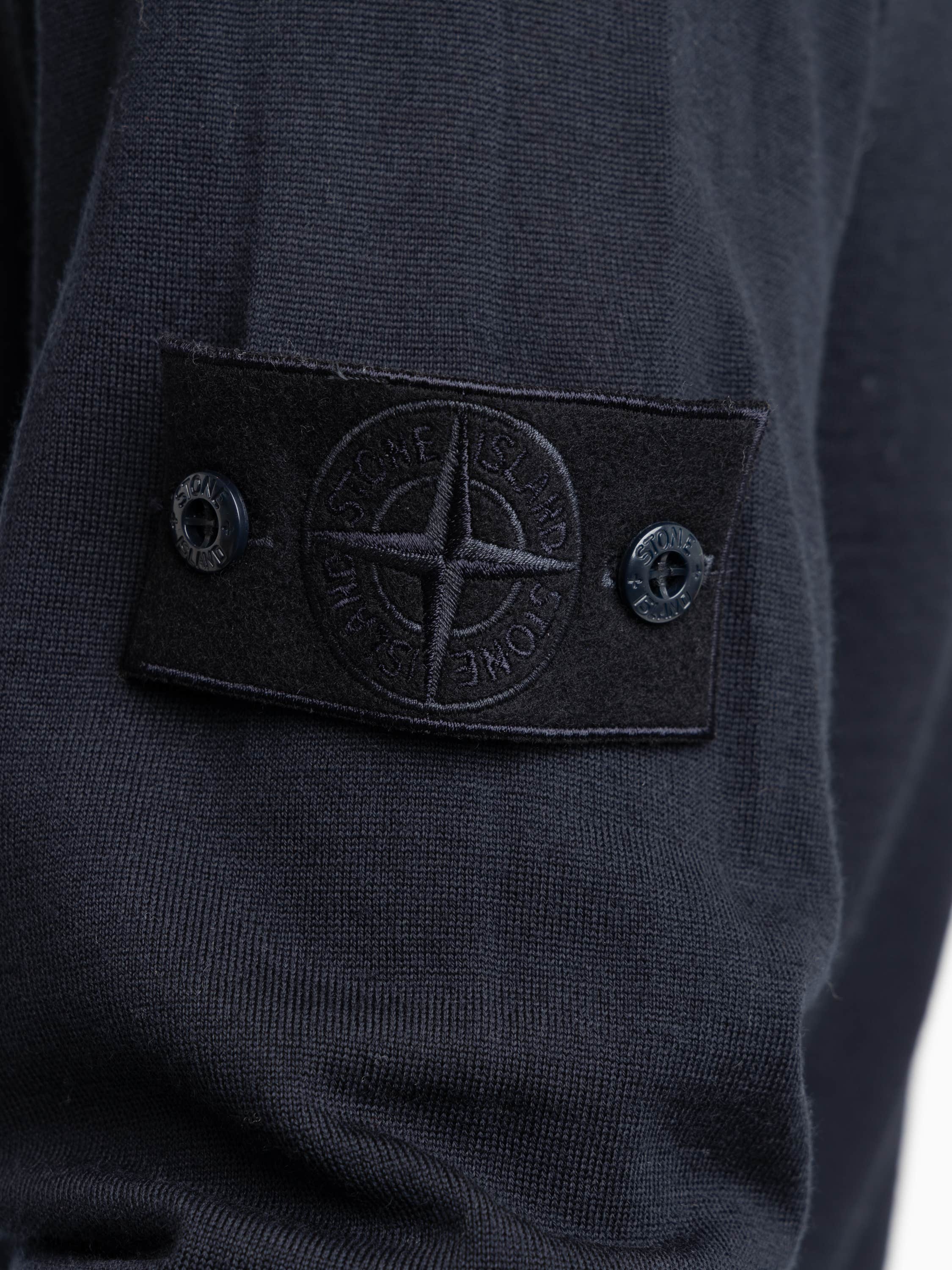 Navy Pure Light RWS Wool Ghost Polo Jumper