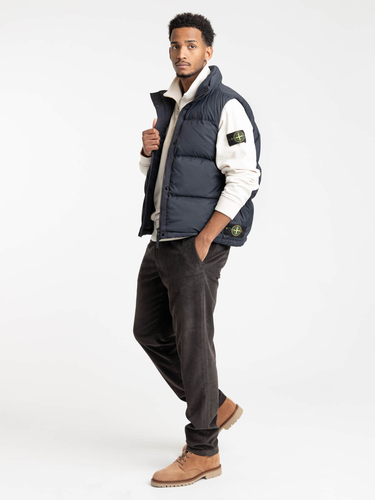Navy Ripstop Cordura® Lightweight Down Vest With Zip Pockets