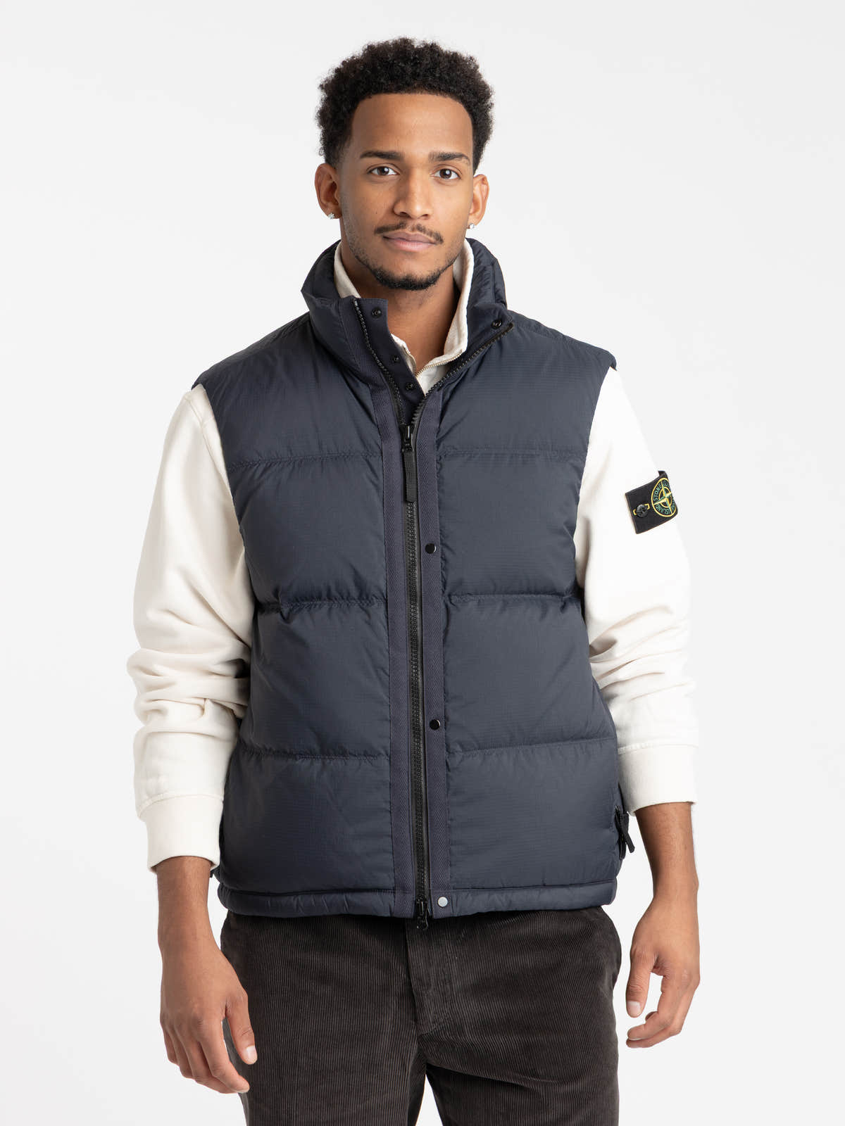 Navy Ripstop Cordura® Lightweight Down Vest With Zip Pockets