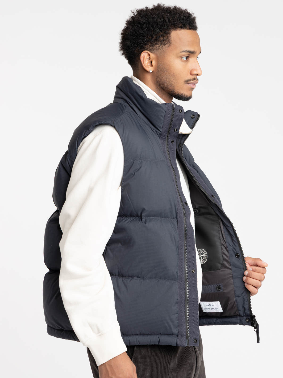 Navy Ripstop Cordura® Lightweight Down Vest With Zip Pockets