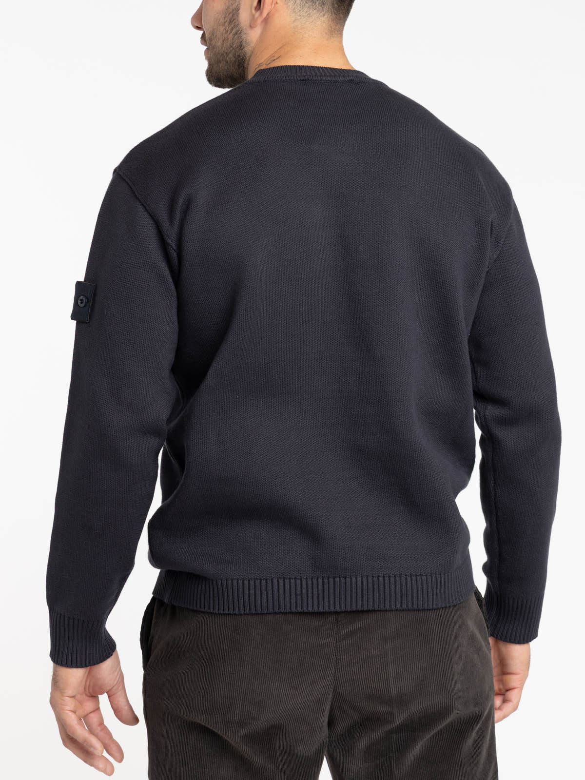 Navy Winter Cotton Ghost Crew-Neck Sweater