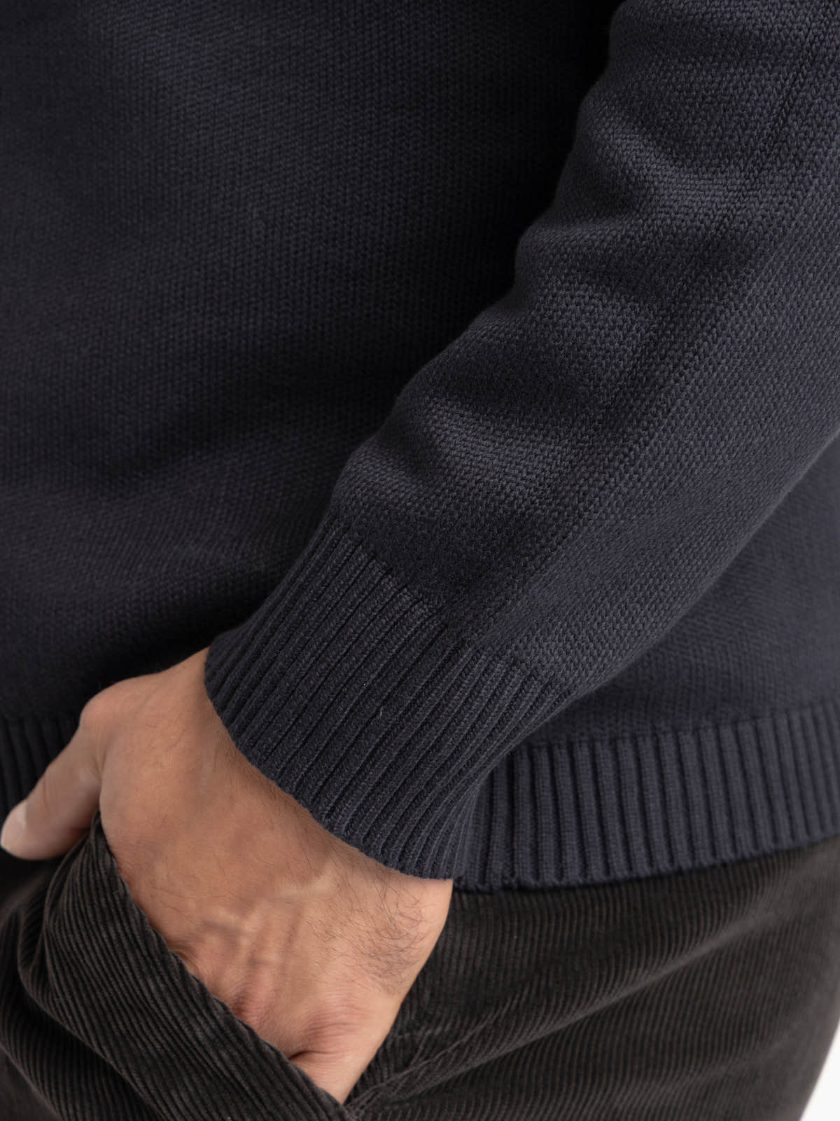 Navy Winter Cotton Ghost Crew-Neck Sweater