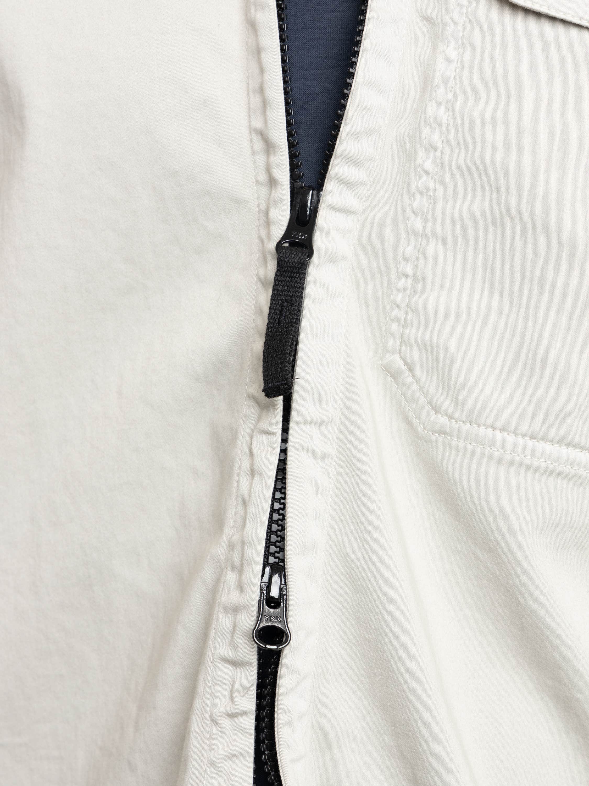 Pearl Grey Stretch Organic Cotton Satin Overshirt