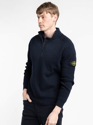 Stone Island Quarter Zip Polo Sweater