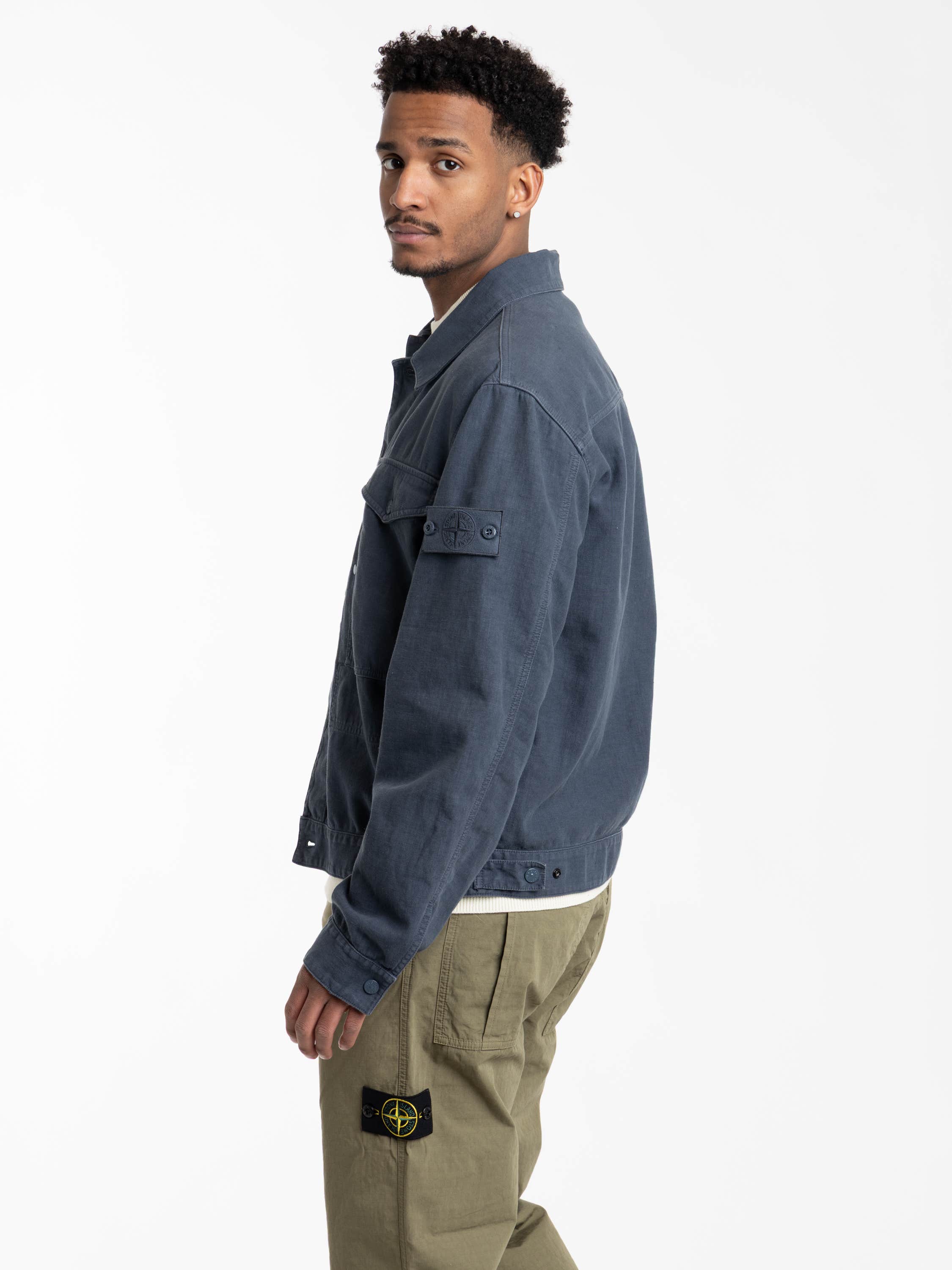 Slate Blue Bonded Linen TC S.I. Ghost Coach Jacket