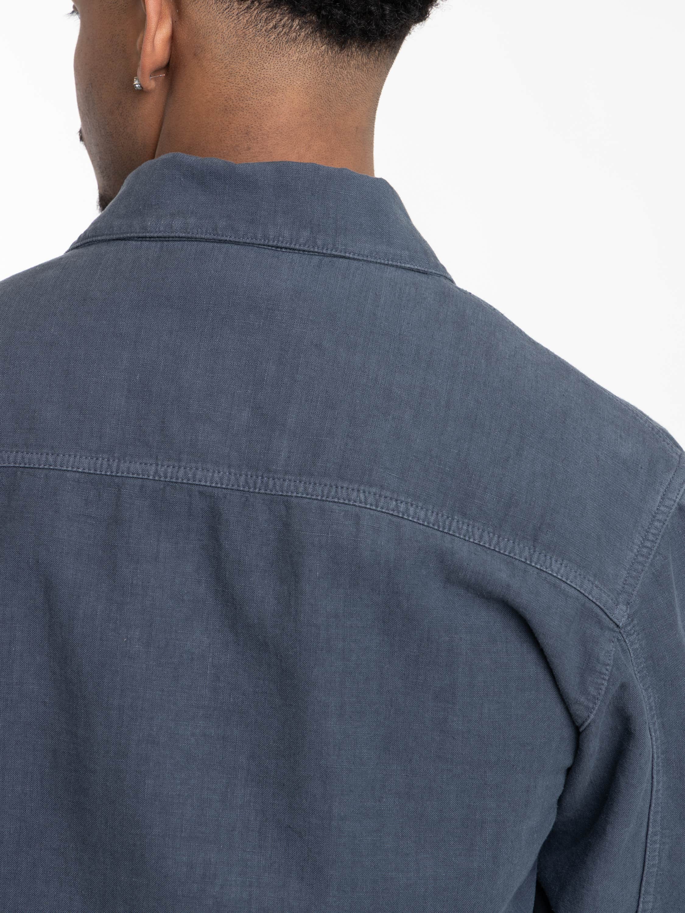Slate Blue Bonded Linen TC S.I. Ghost Coach Jacket