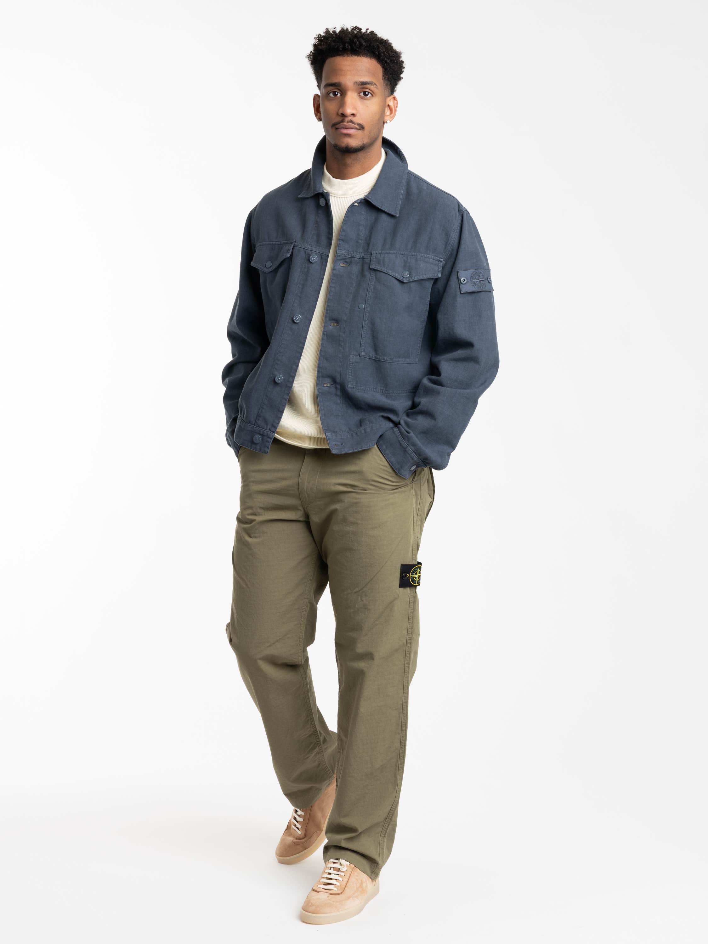 Slate Blue Bonded Linen TC S.I. Ghost Coach Jacket