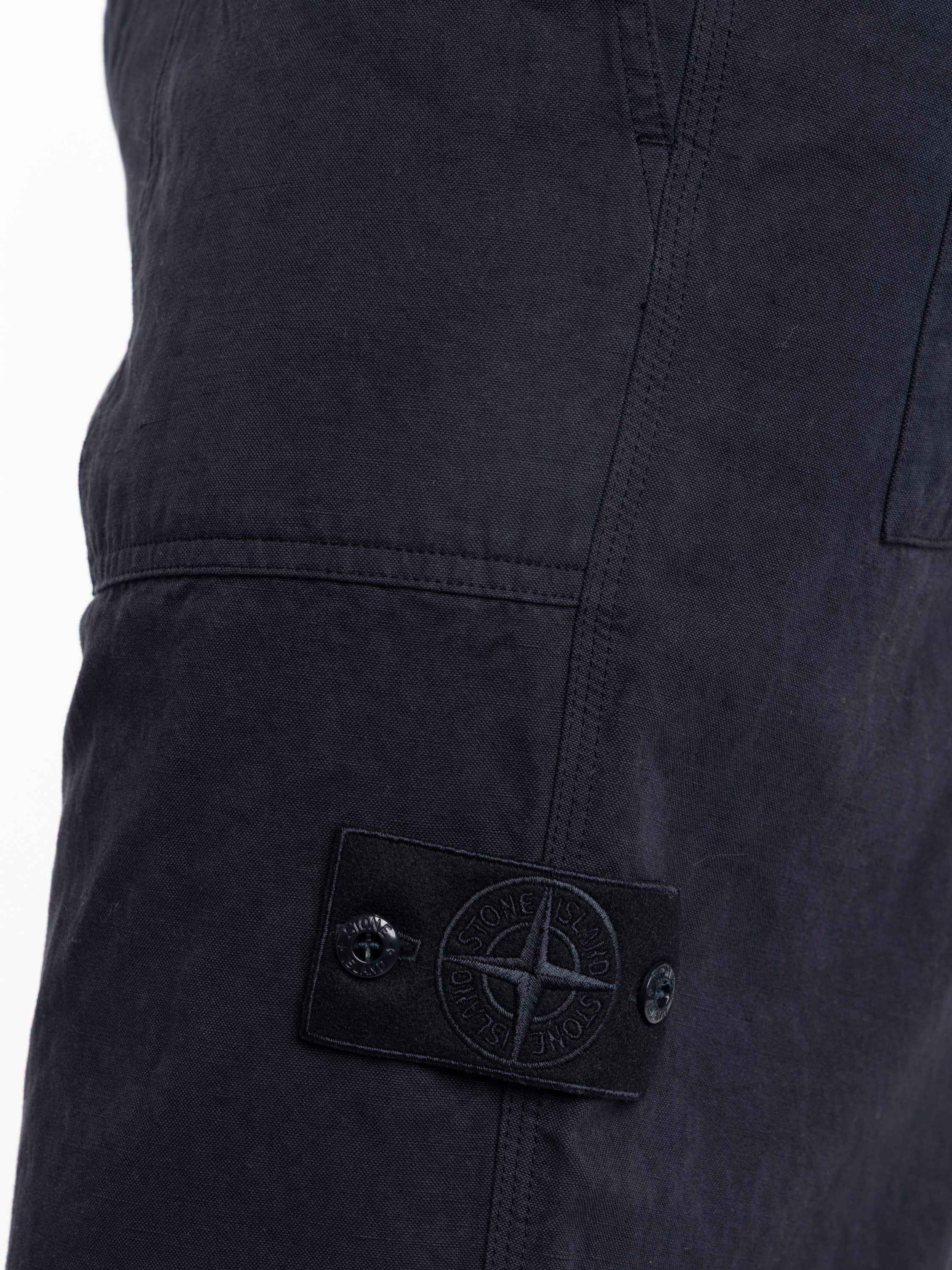 Slate Blue Cotton Linen Canvas S.I. Ghost Fatigue Pants