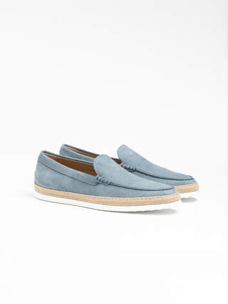 TOD'S Blue Nubuck Slip-On