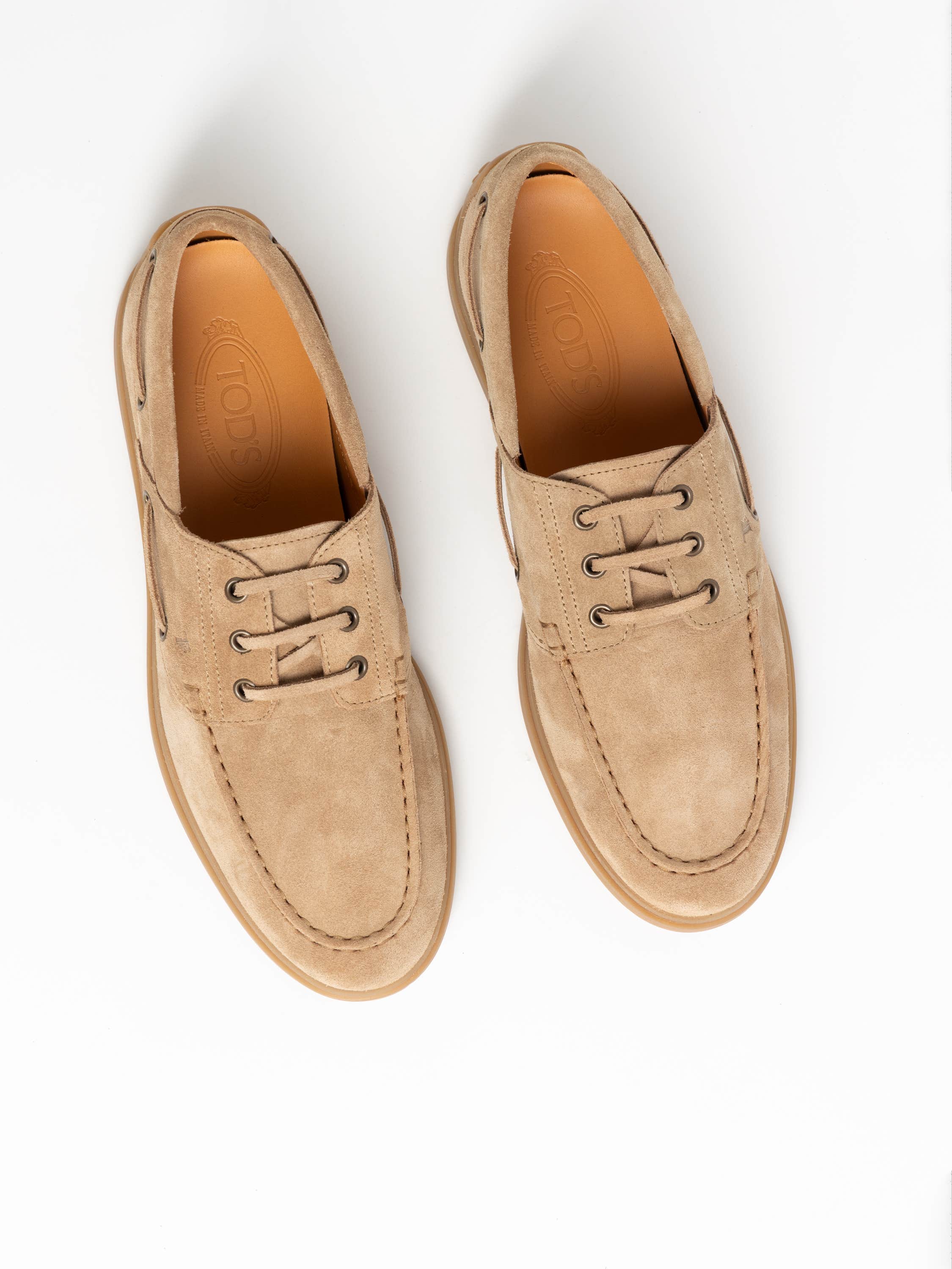 Light Brown Gommino Suede Boat Shoes
