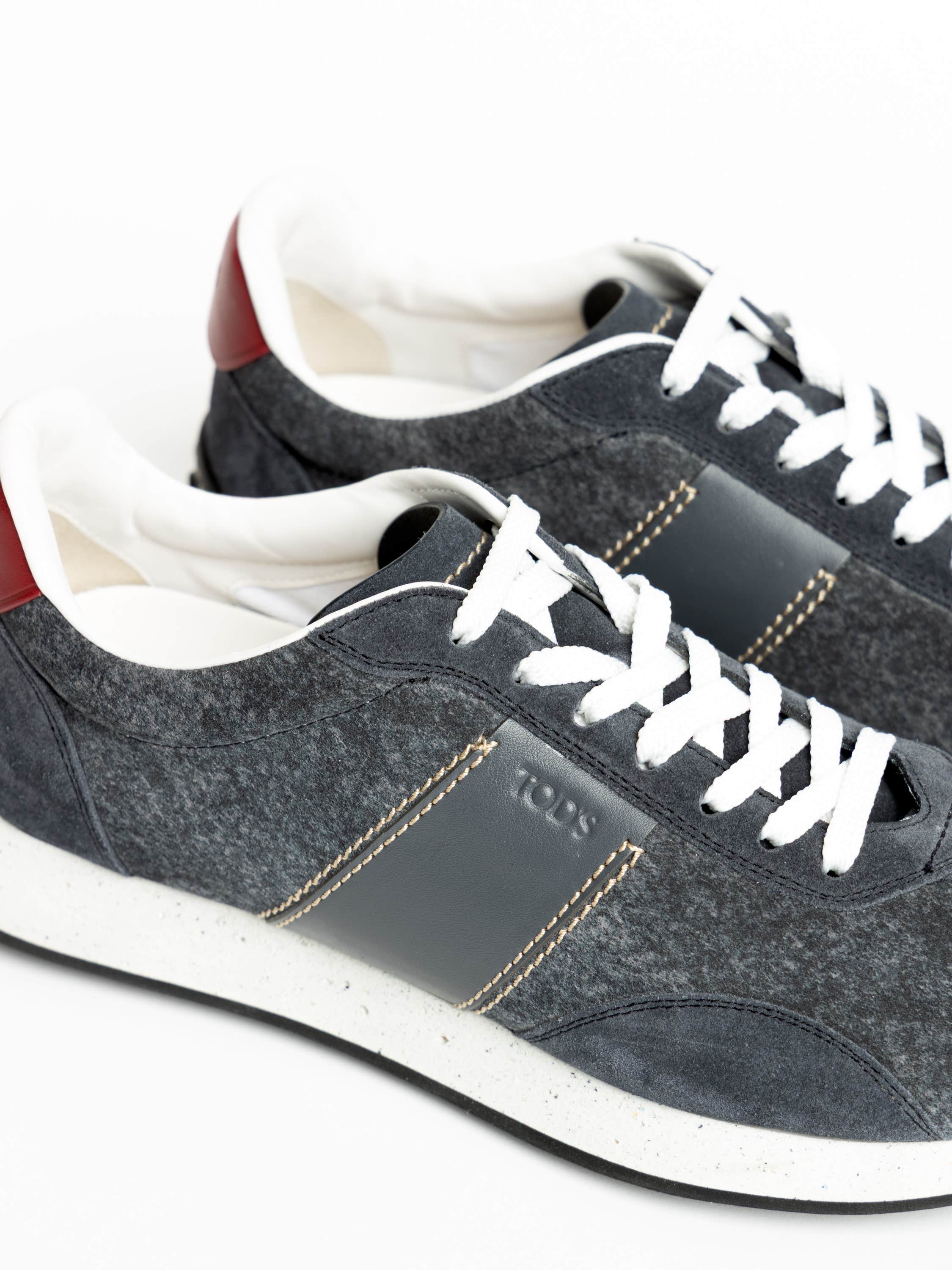 Dark Blue Vintage Suede Sneakers