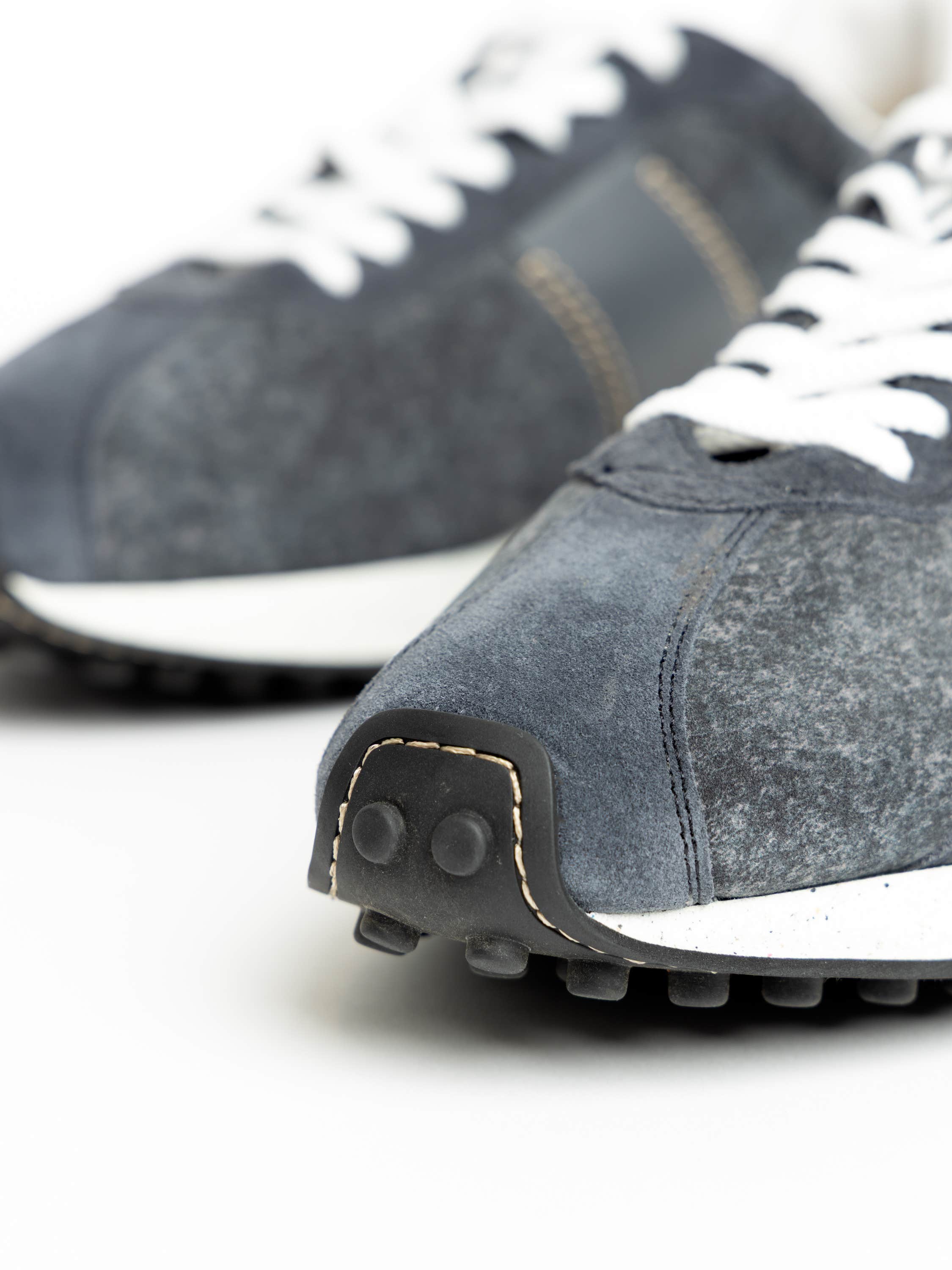 Dark Blue Vintage Suede Sneakers