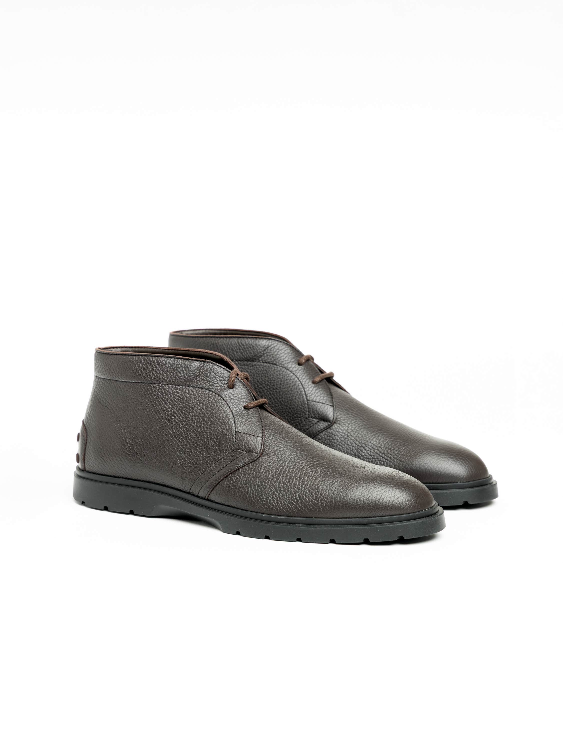 Dark Brown Leather Desert Boots