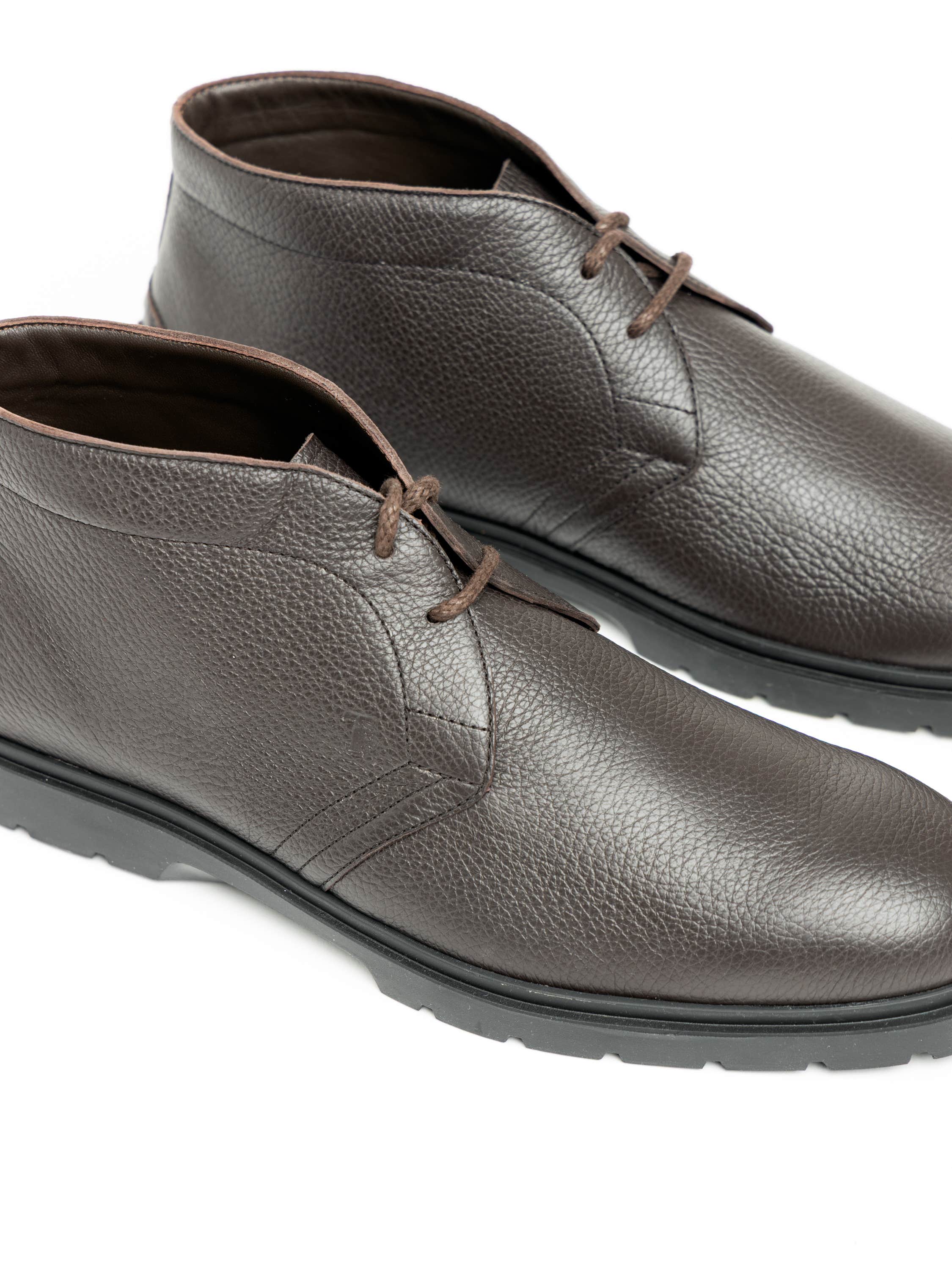 Dark Brown Leather Desert Boots