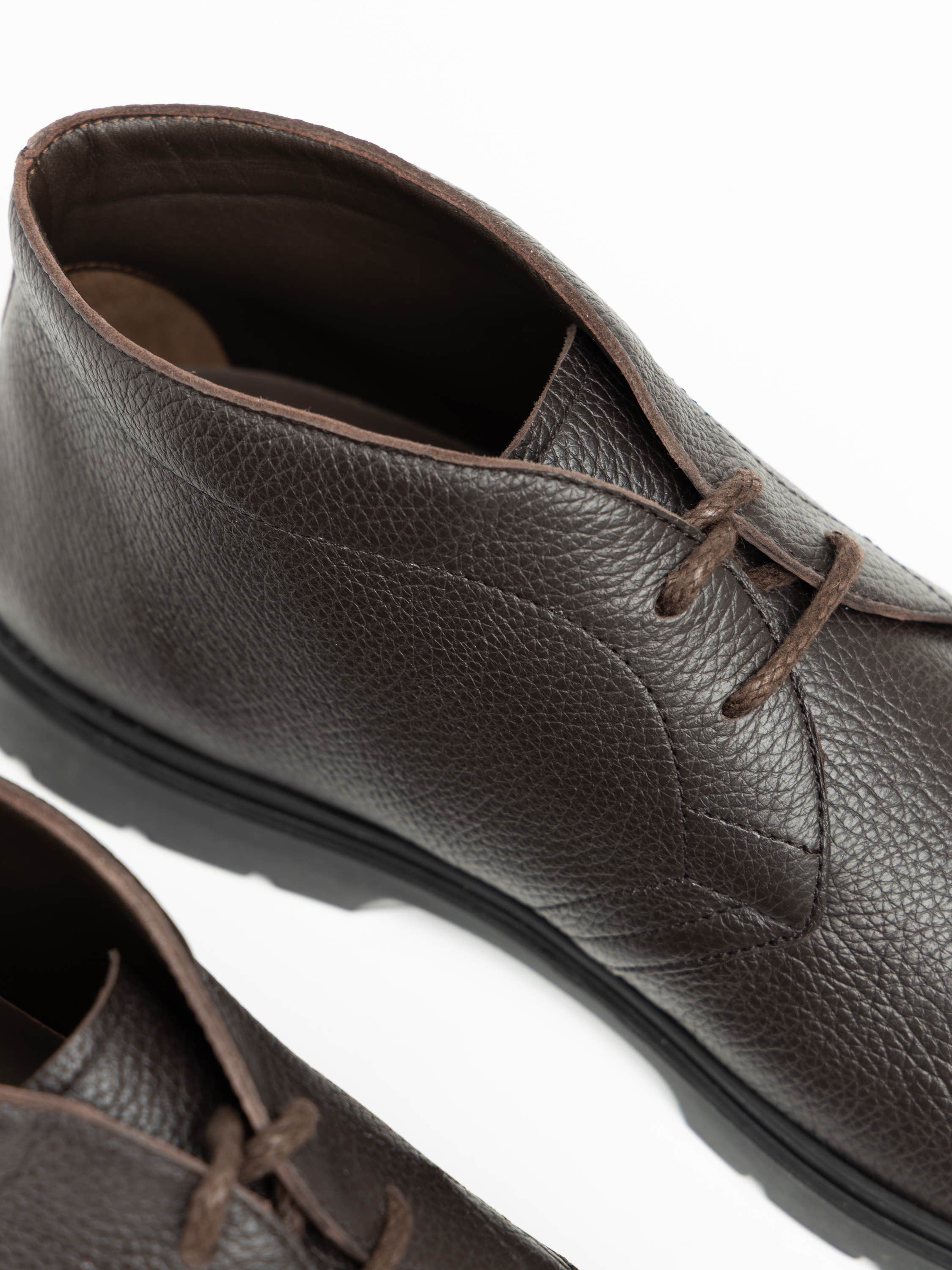 Dark Brown Leather Desert Boots