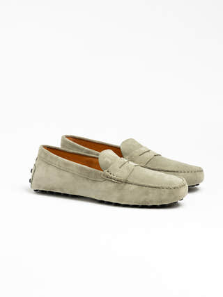 TOD'S Green Suede Gommino Driving Shoe