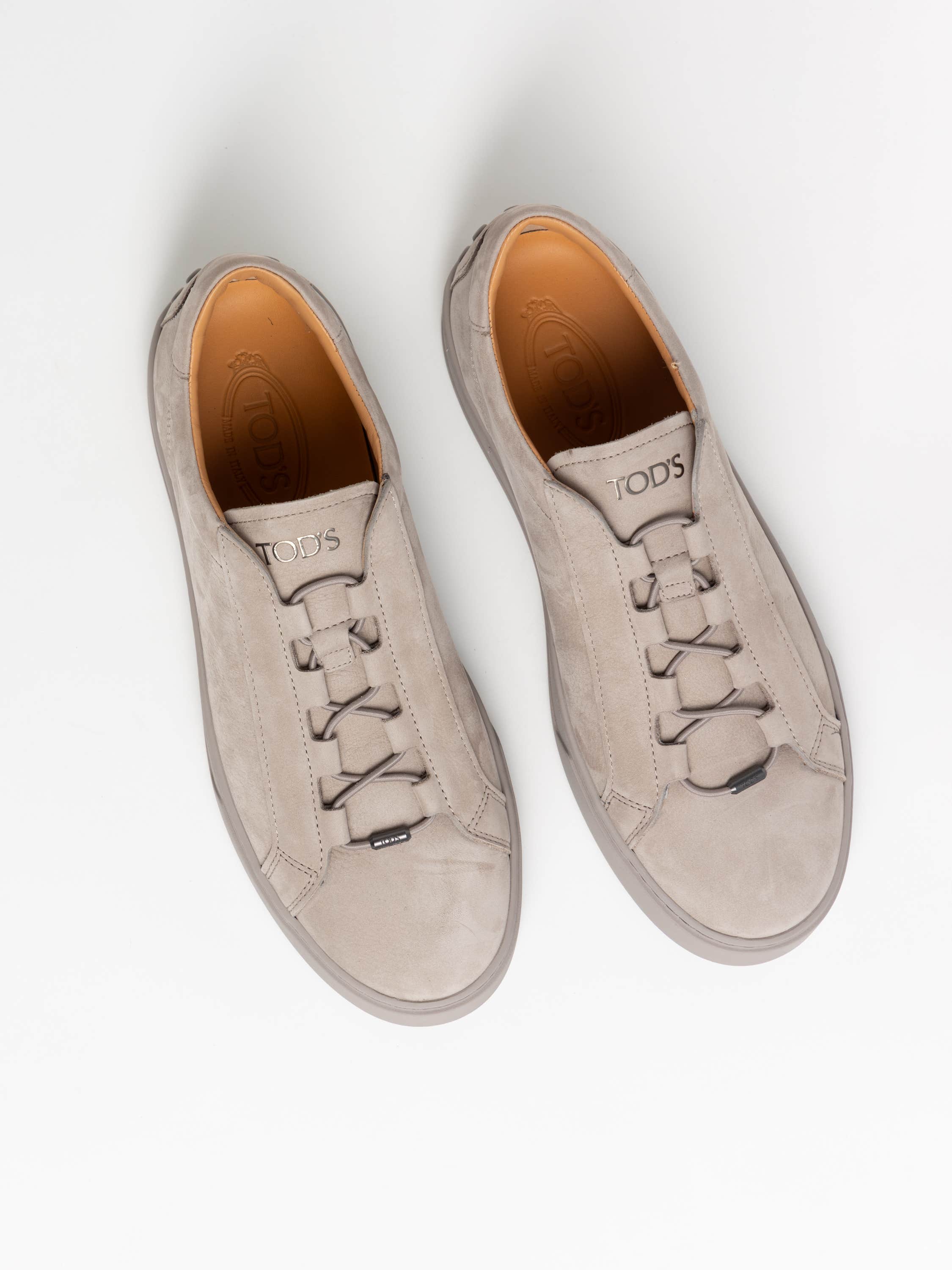 Grey Nubuck Low-Top Sneakers