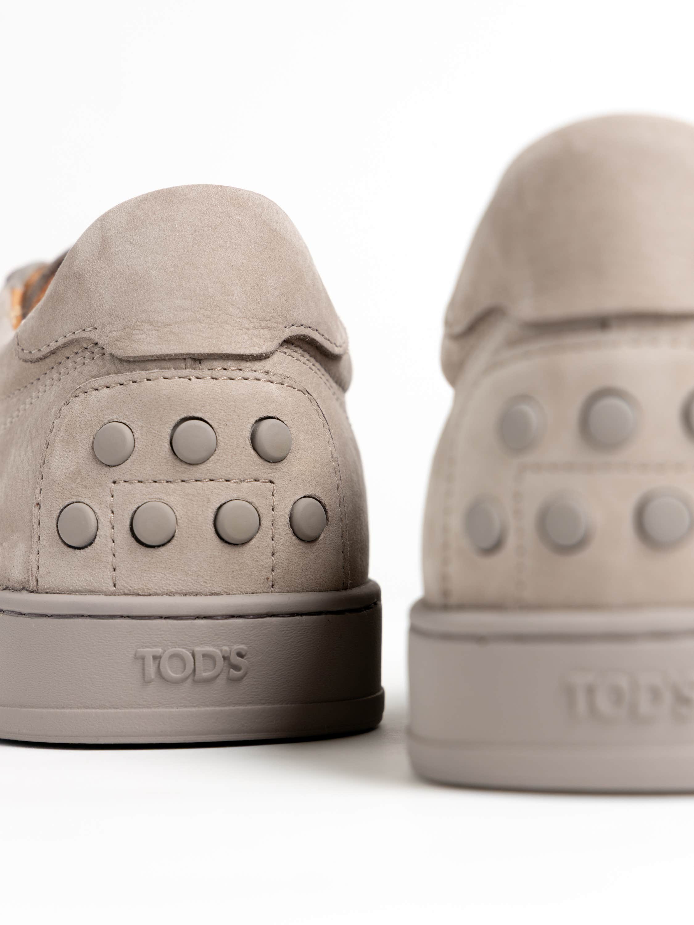 Grey Nubuck Low-Top Sneakers