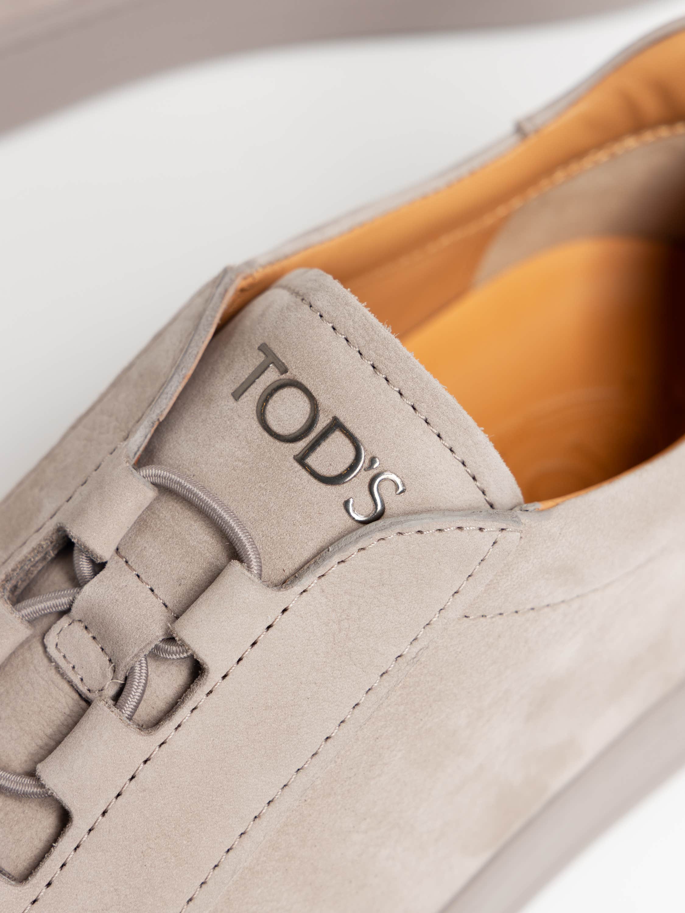 Grey Nubuck Low-Top Sneakers