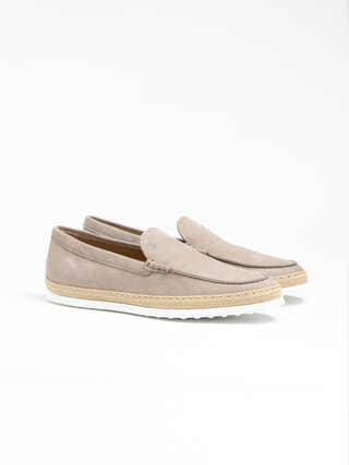 TOD'S Grey Nubuck Slip-On