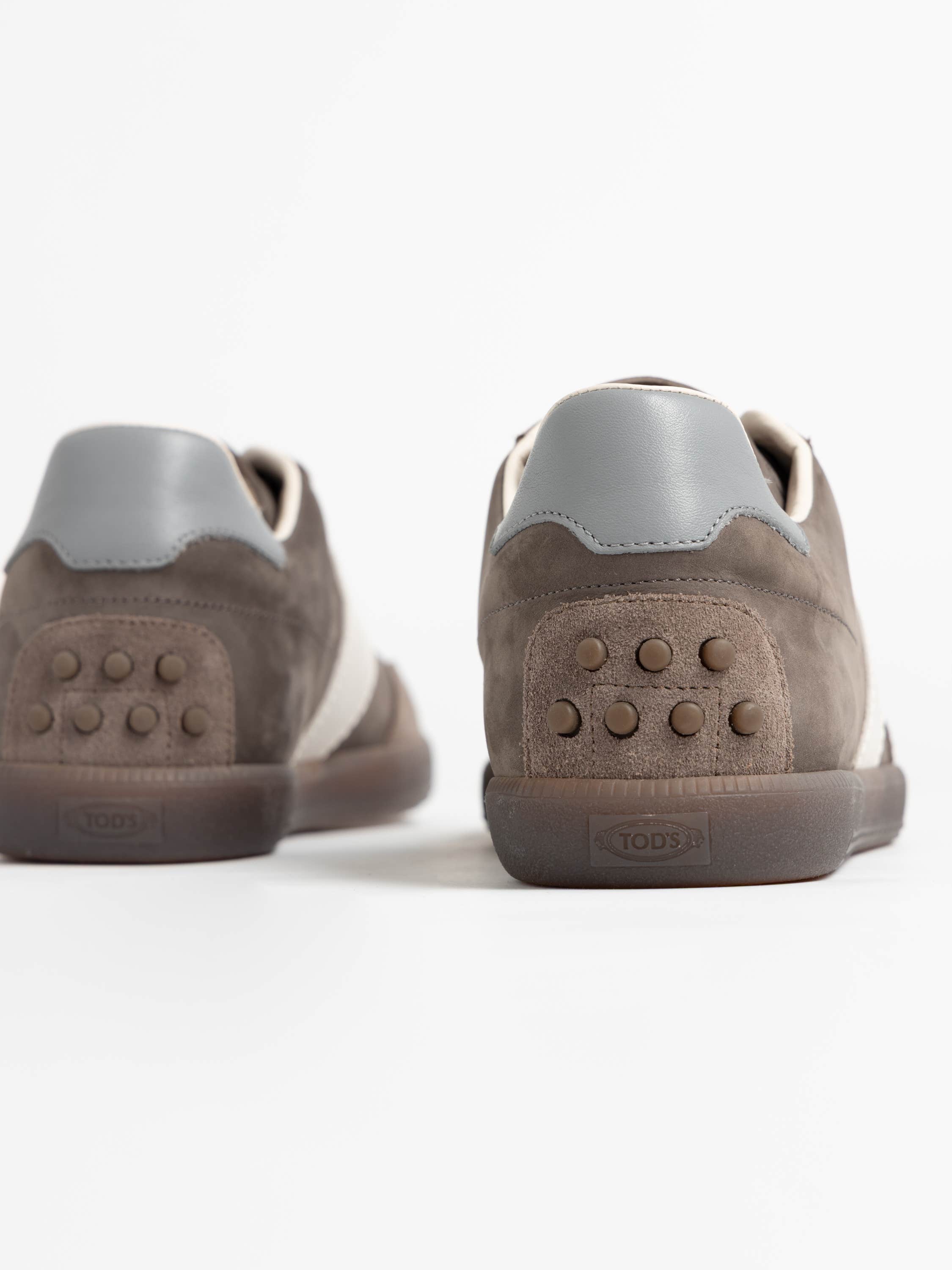 Loam Brown Tabs Stripe Panelled Sneakers