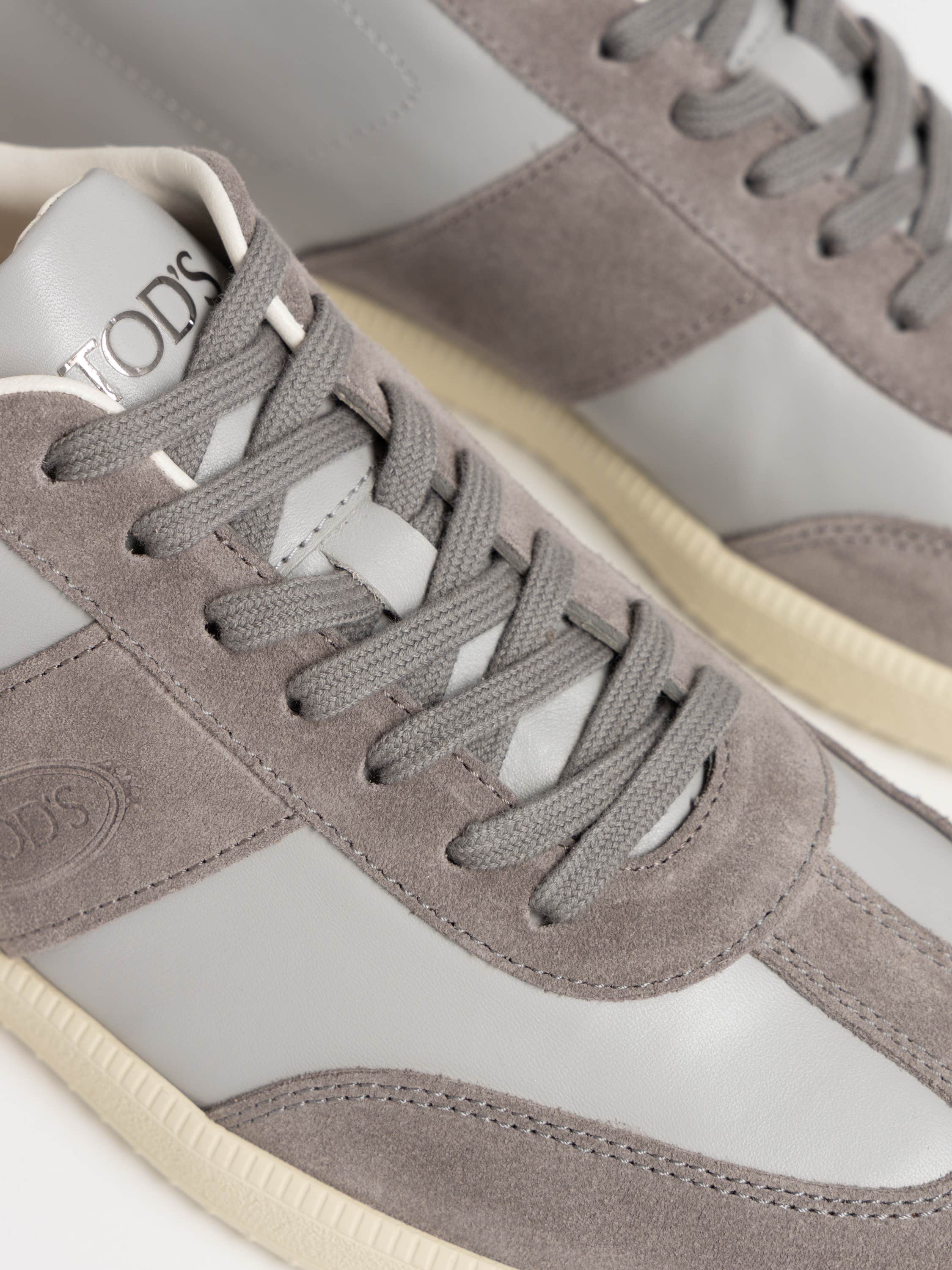Medium Grey Tabs Leather Sneakers