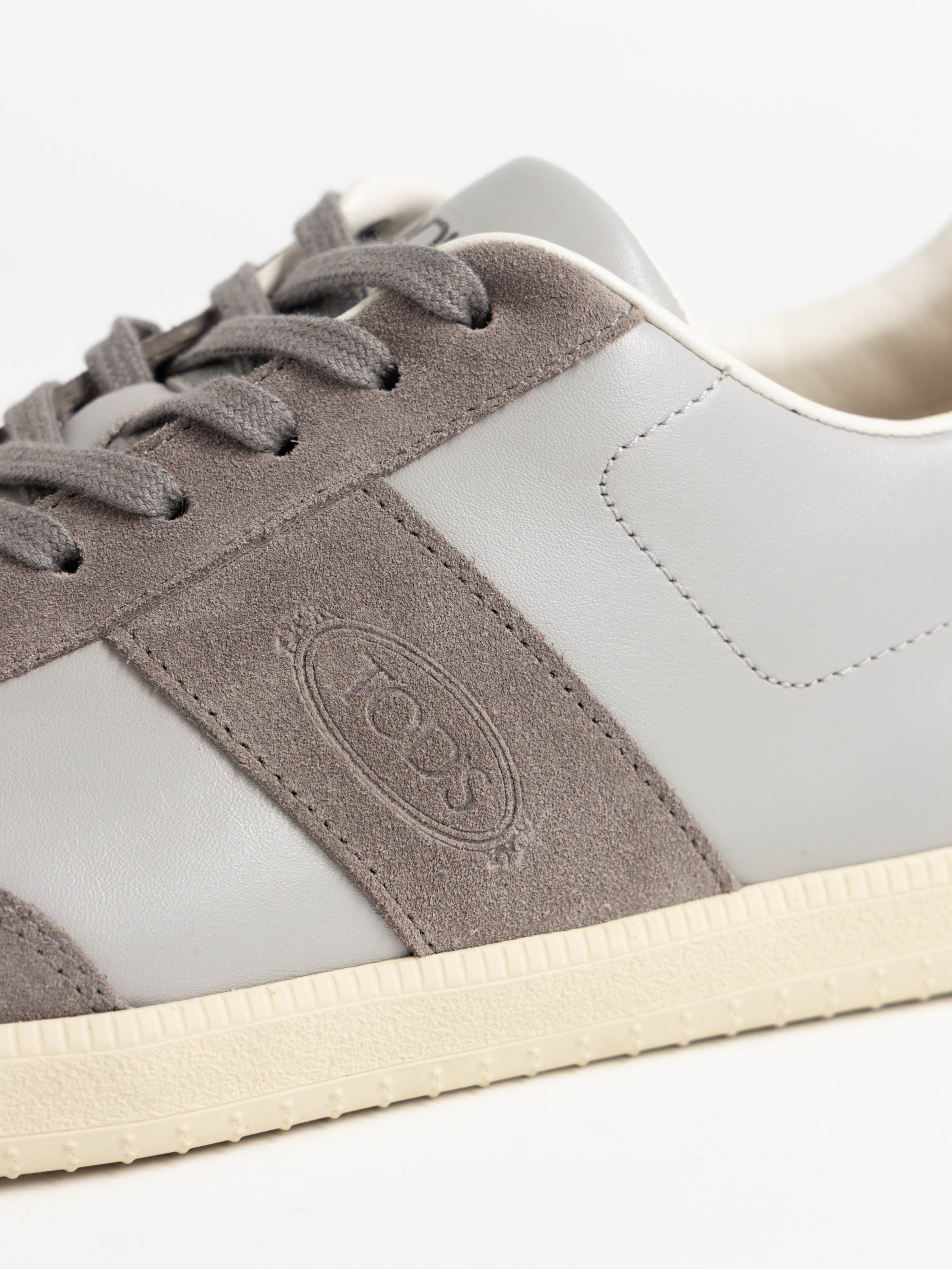 Medium Grey Tabs Leather Sneakers