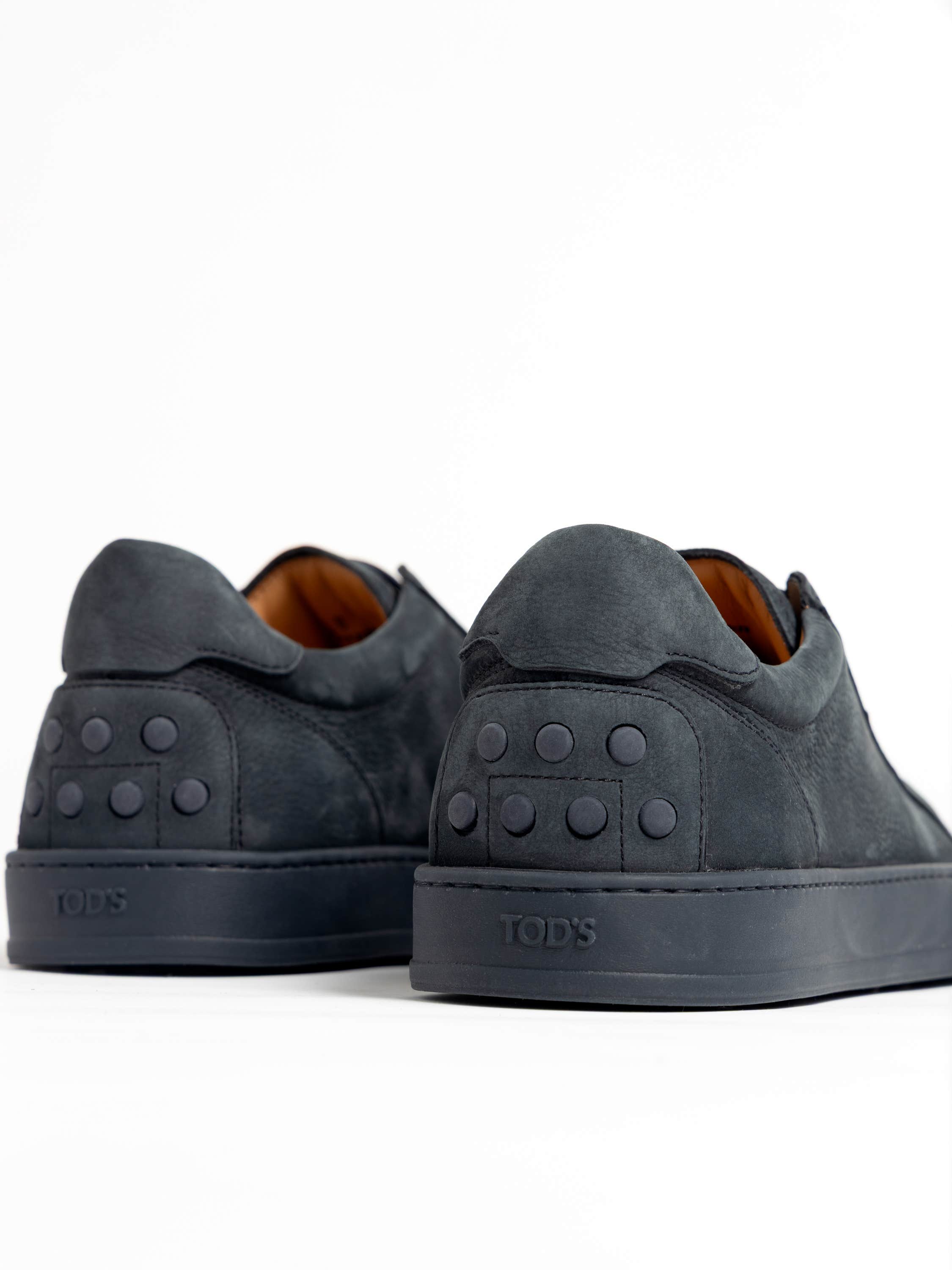 Navy Nubuck Low-Top Sneakers