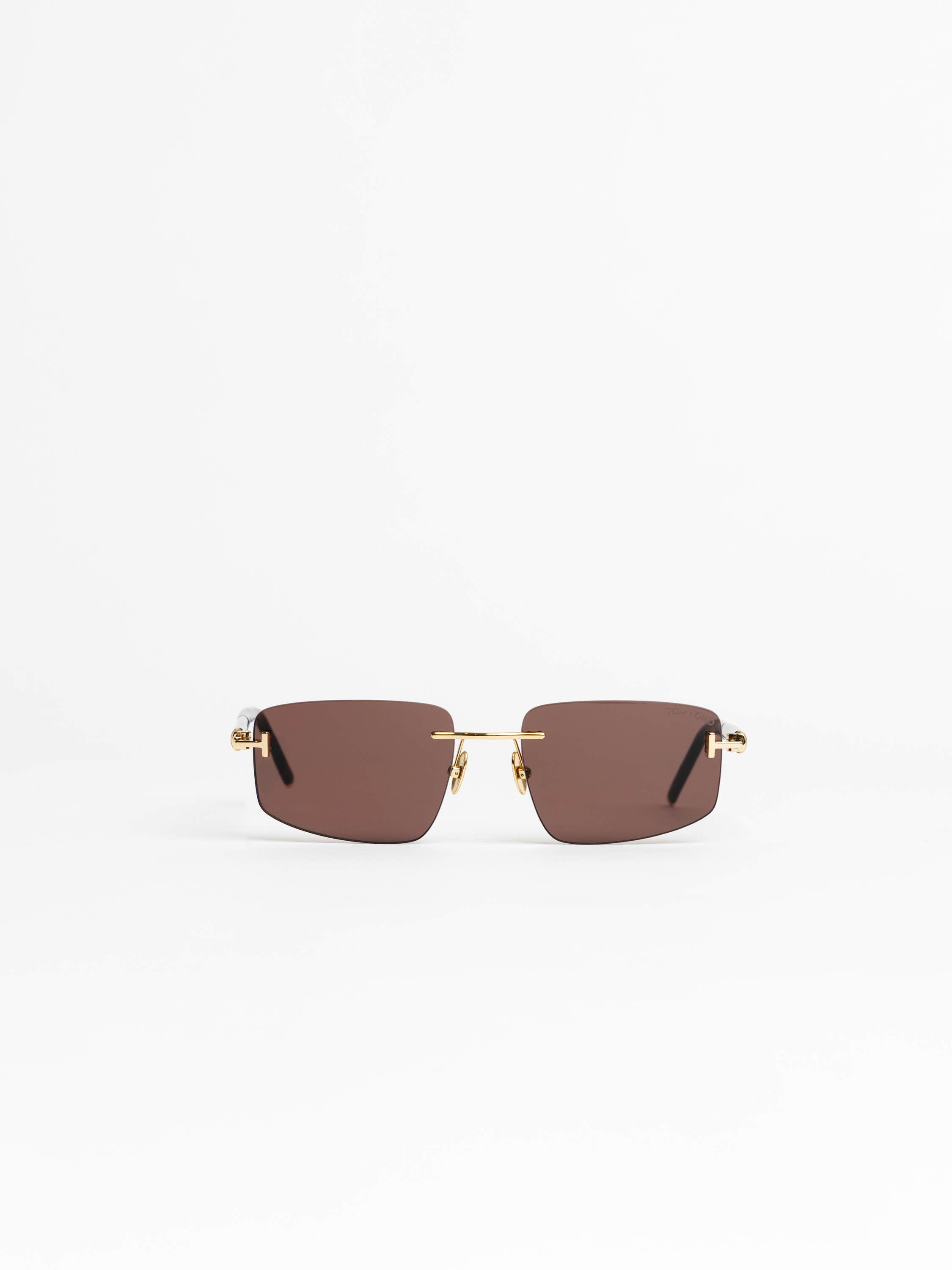 Square Titanium and Horn Sunglasses