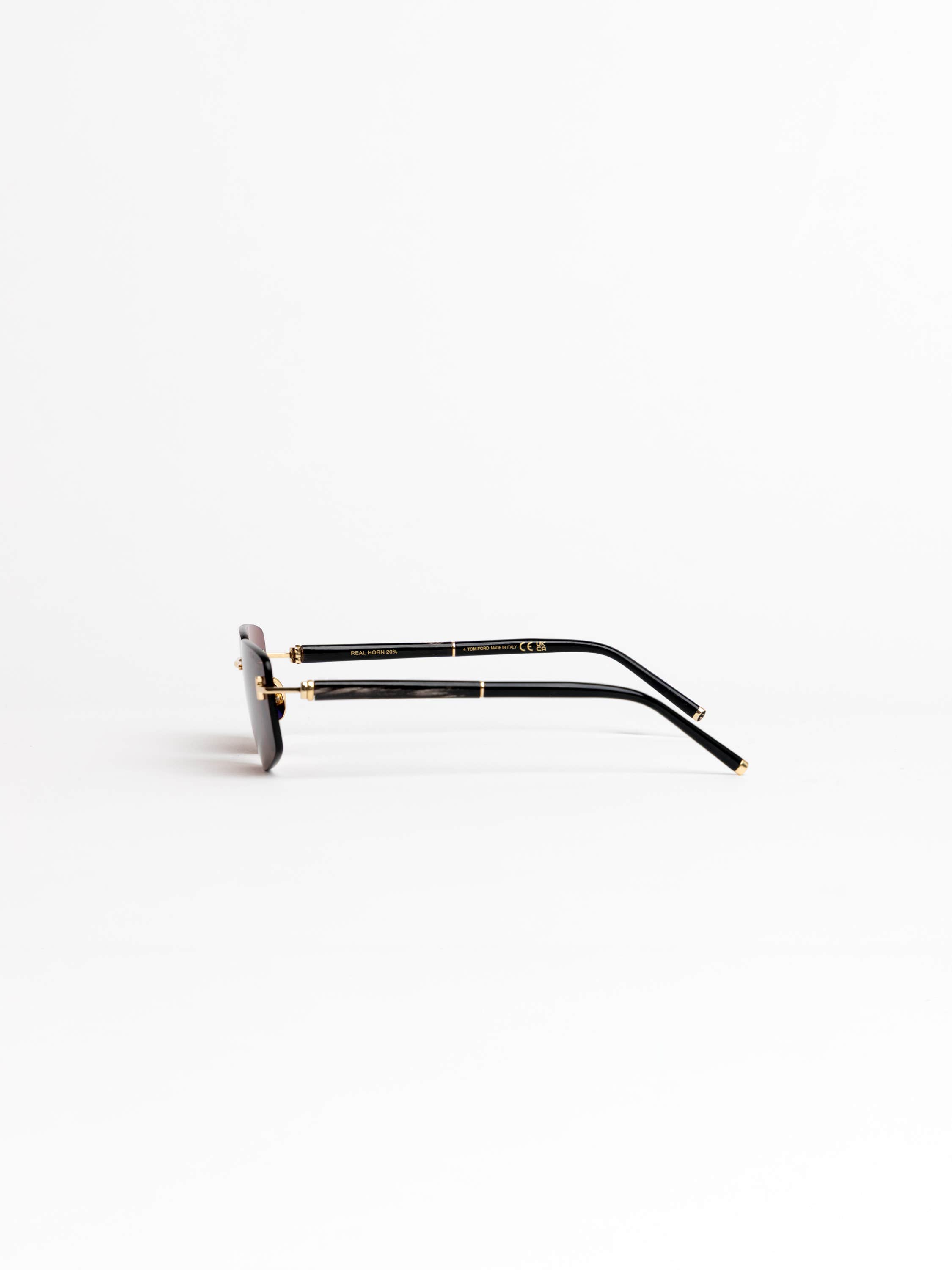 Square Titanium and Horn Sunglasses