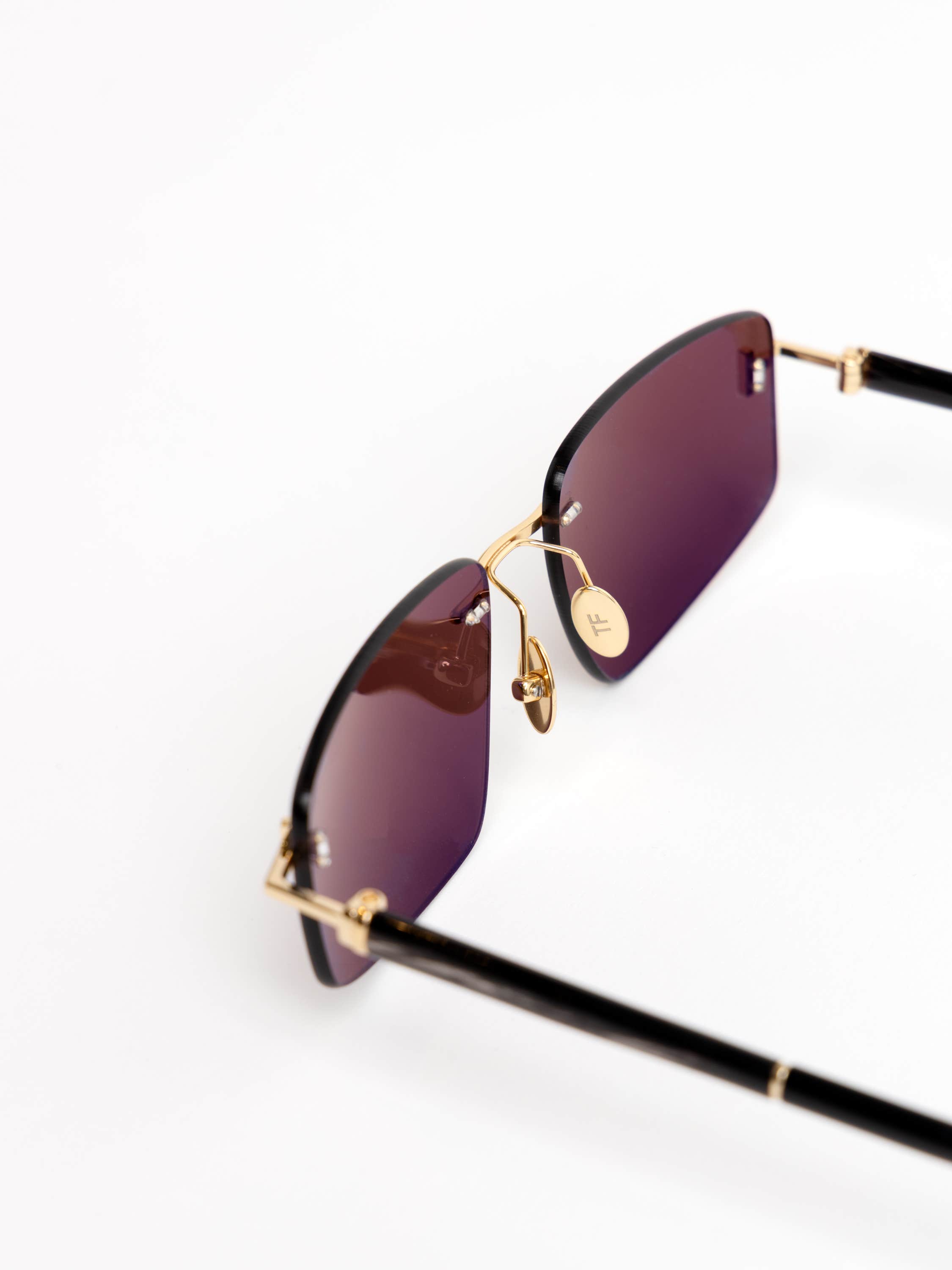 Square Titanium and Horn Sunglasses
