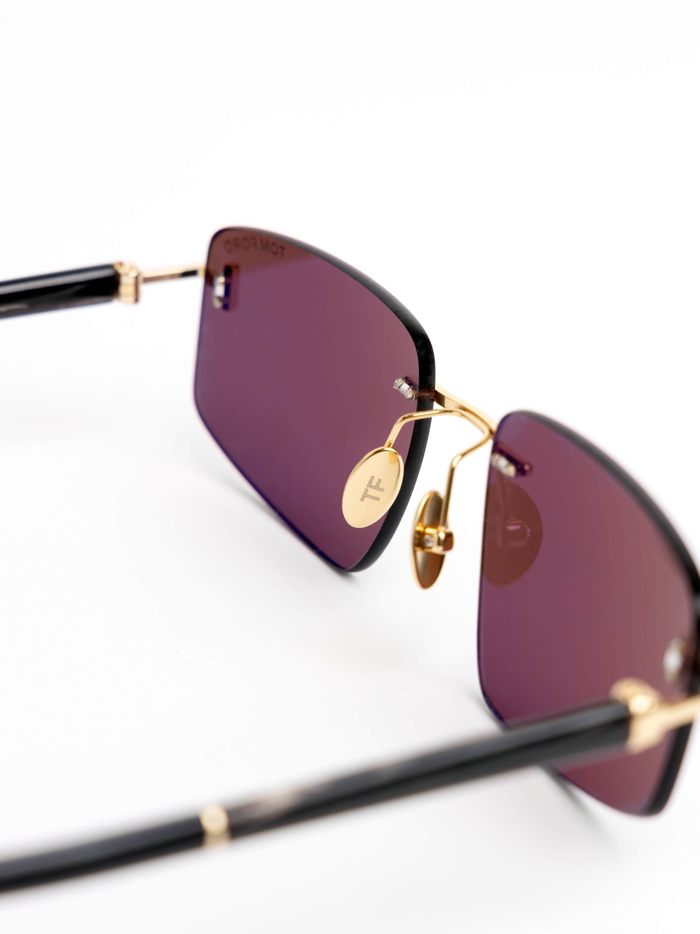 Square Titanium and Horn Sunglasses