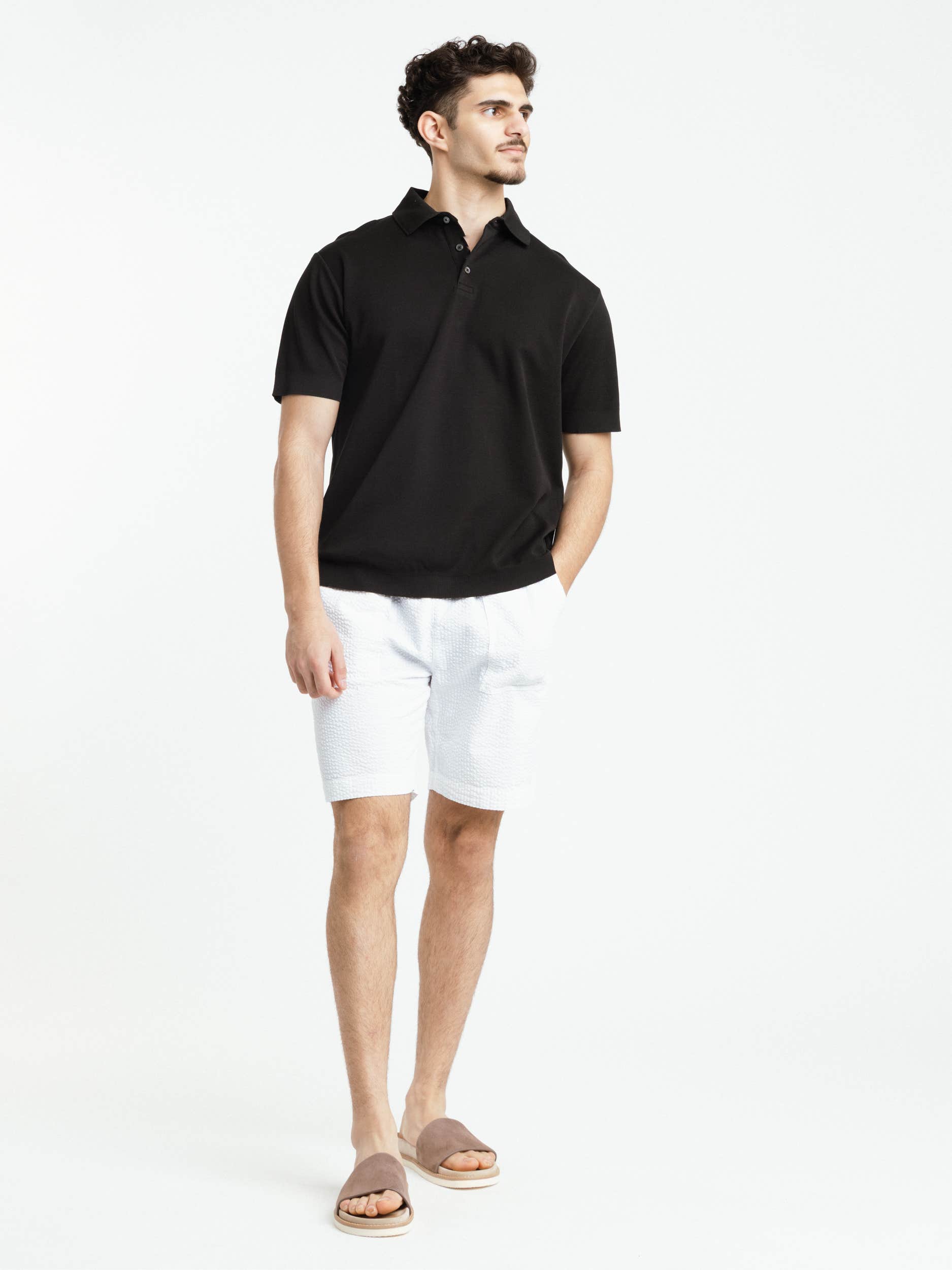 Black Cotton Polo Shirt
