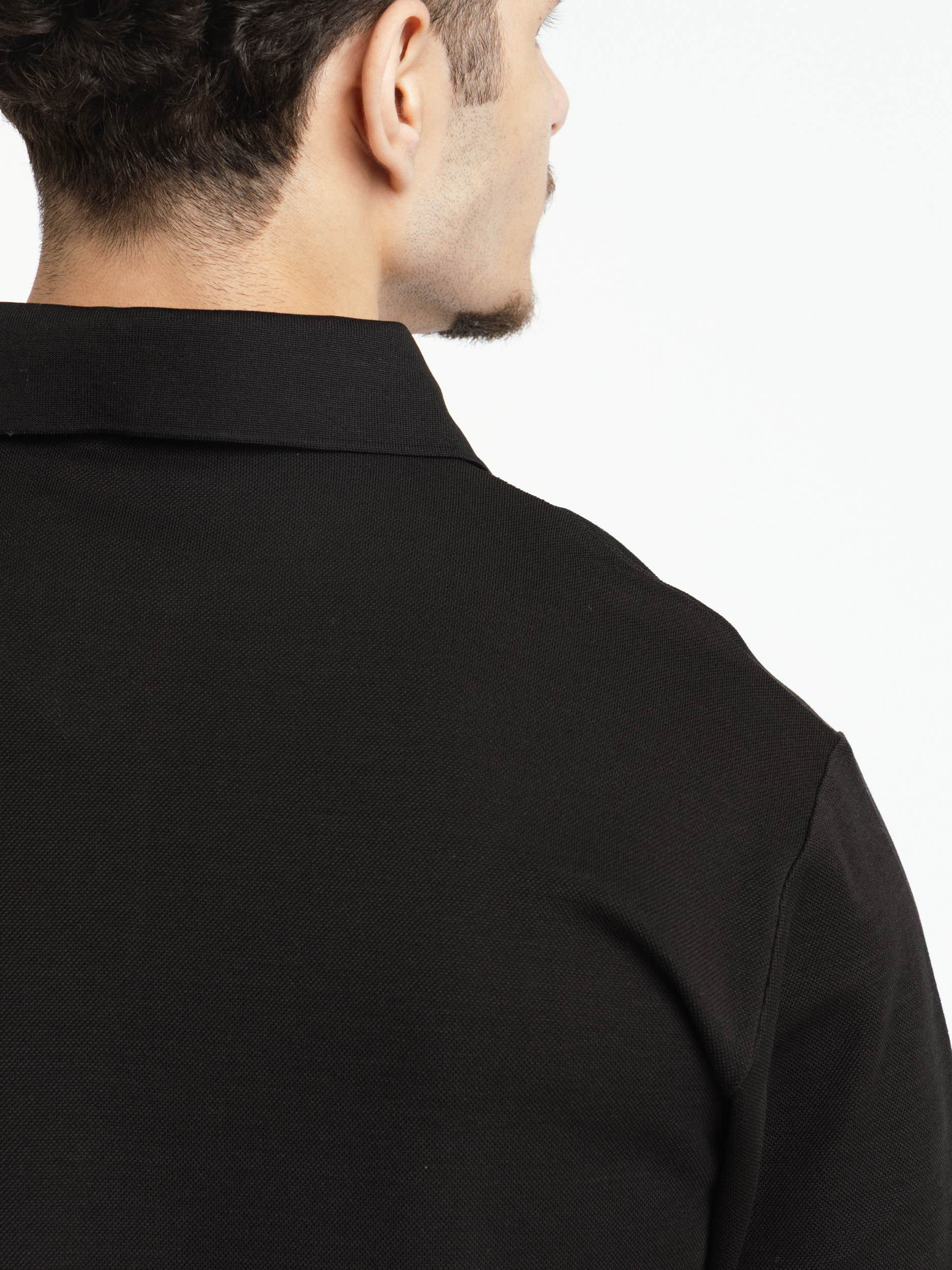 Black Cotton Polo Shirt