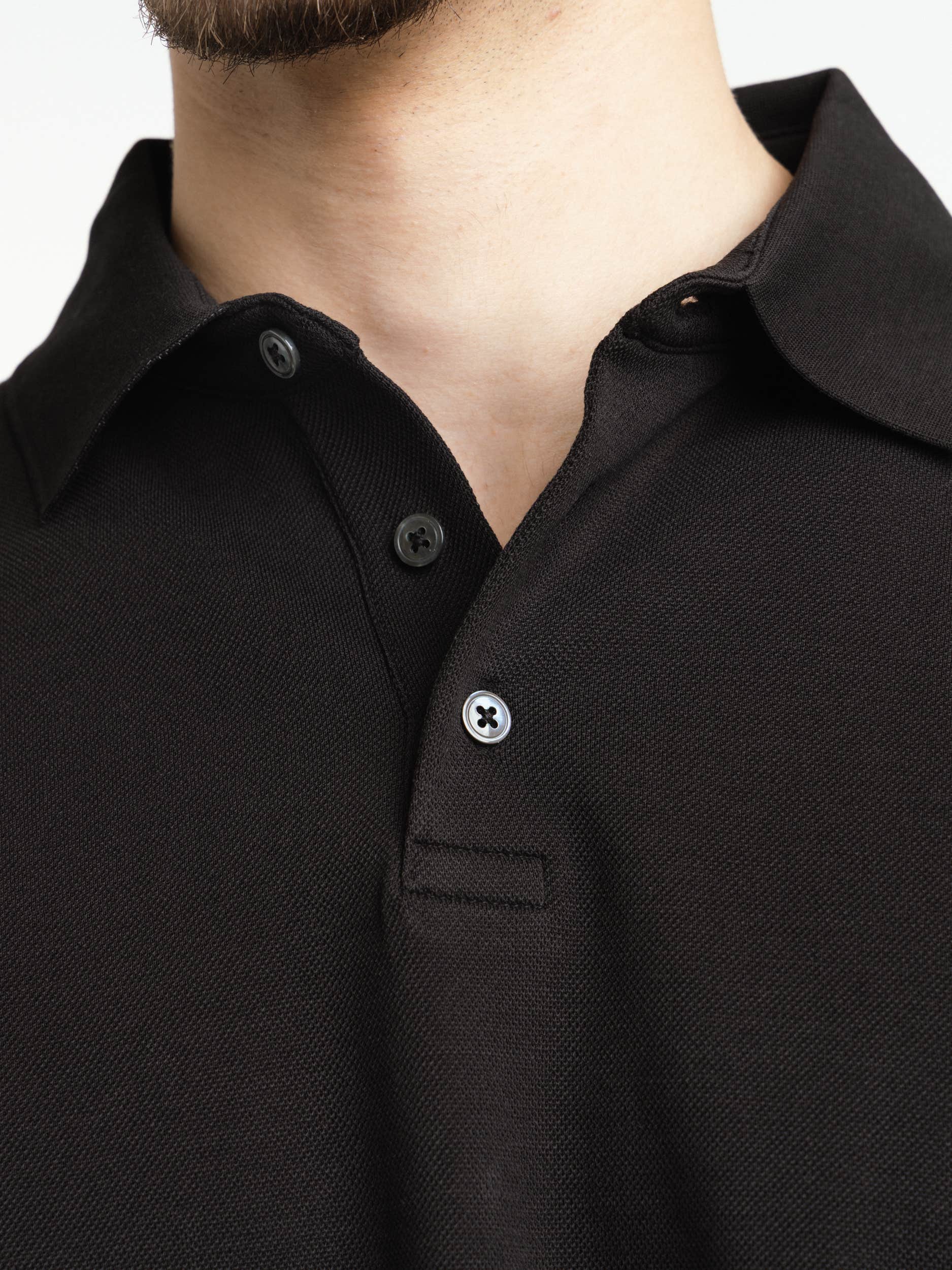 Black Cotton Polo Shirt