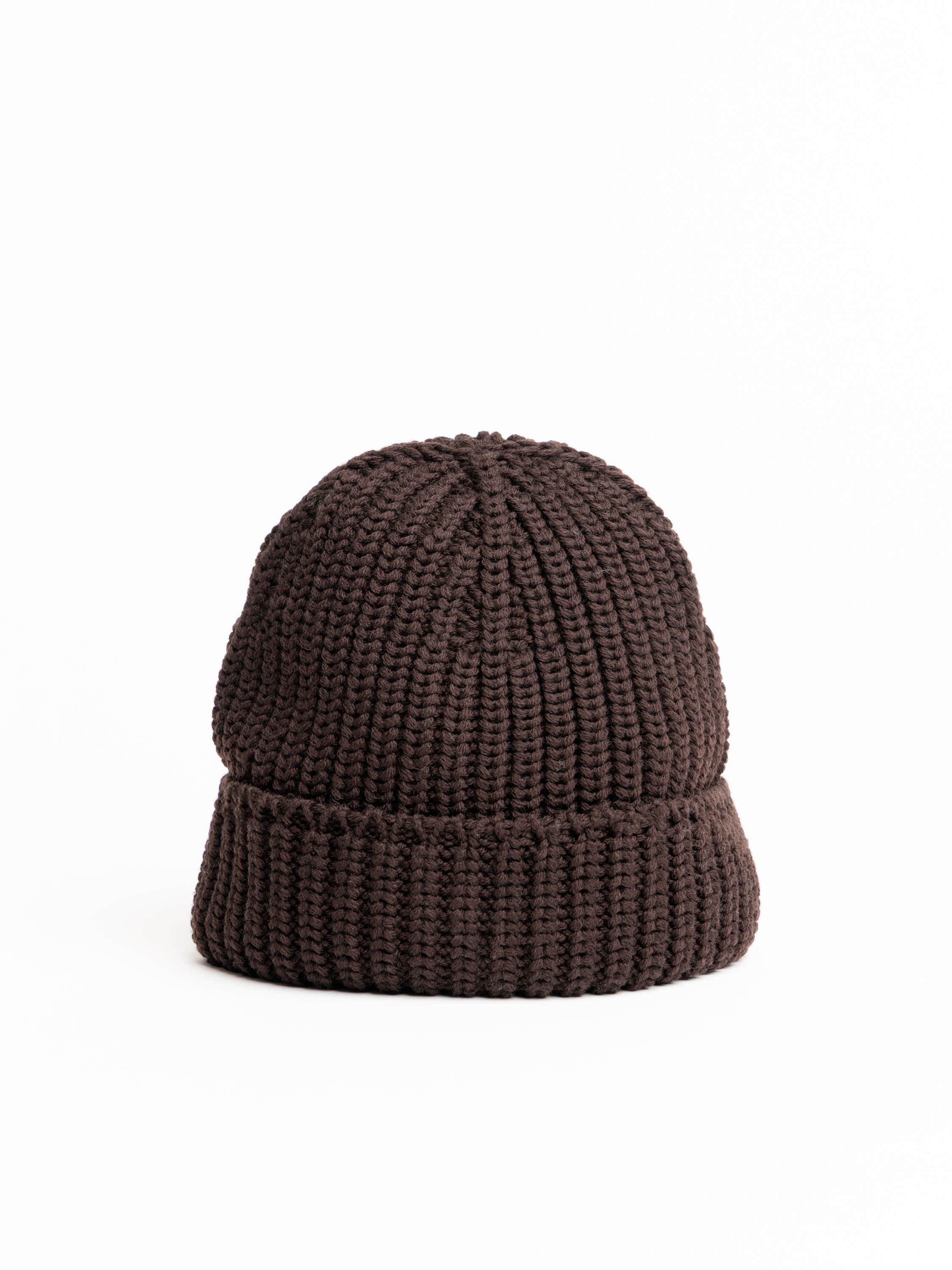 Dark Brown Wool Beanie
