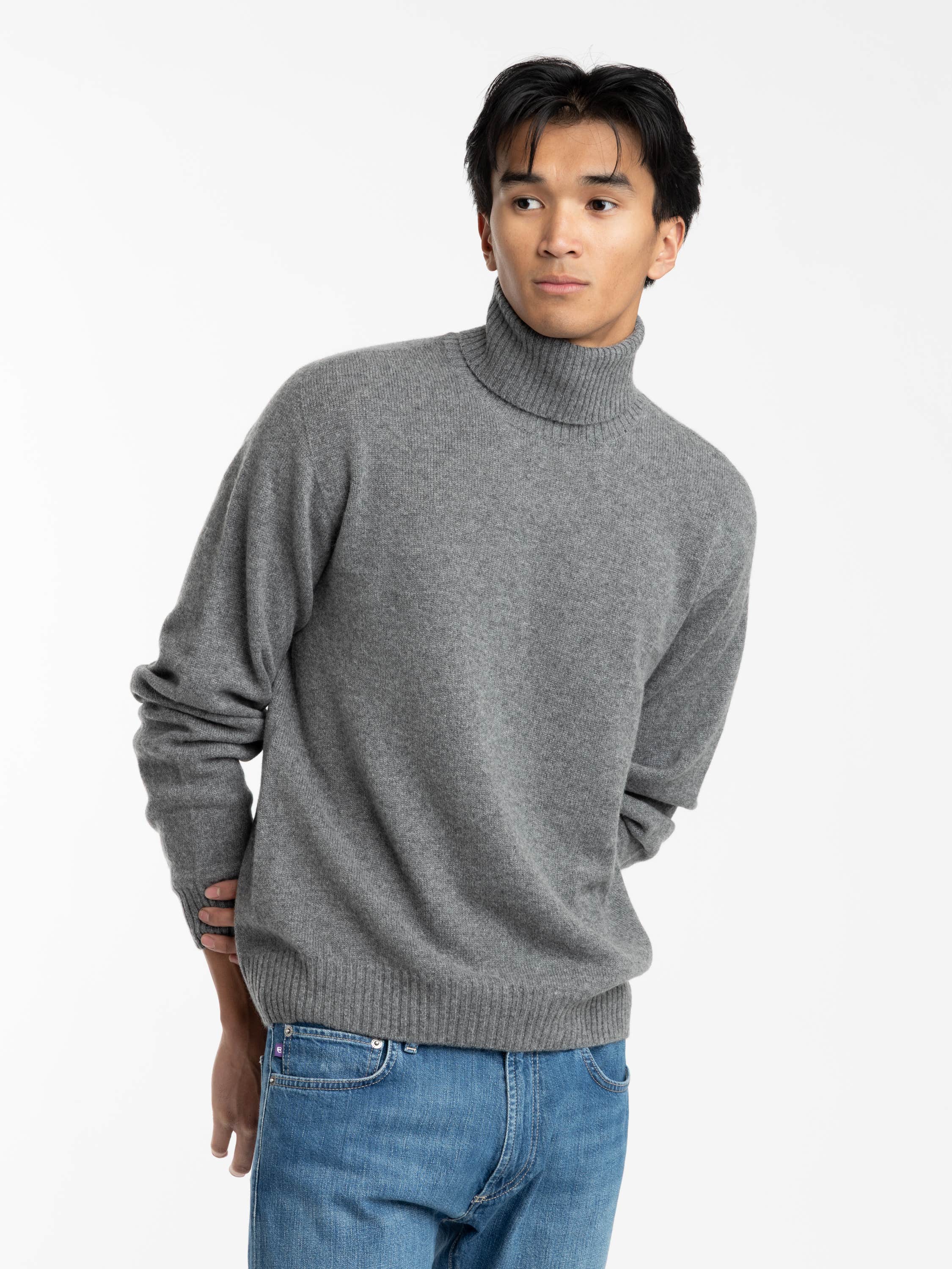 Grey Cashmere Turtleneck