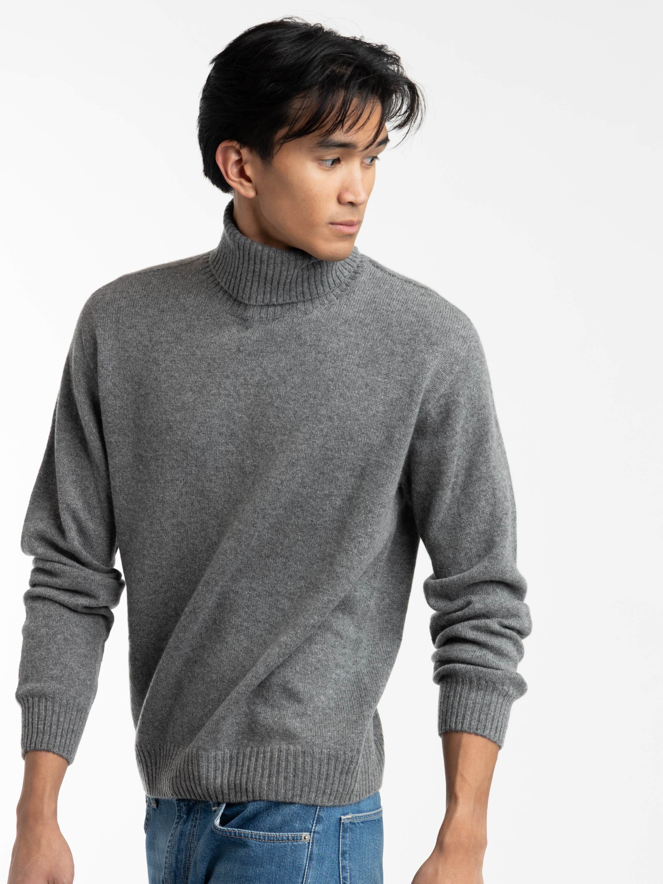 Grey Cashmere Turtleneck